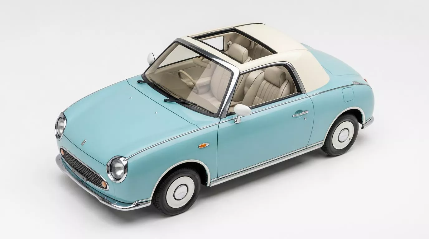 1991 Nissan Figaro Retro Convertible JDM City Car High Poly PBR 3D