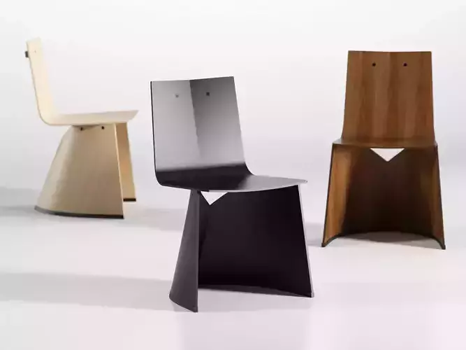 Venus chair and wooden chair 3D model