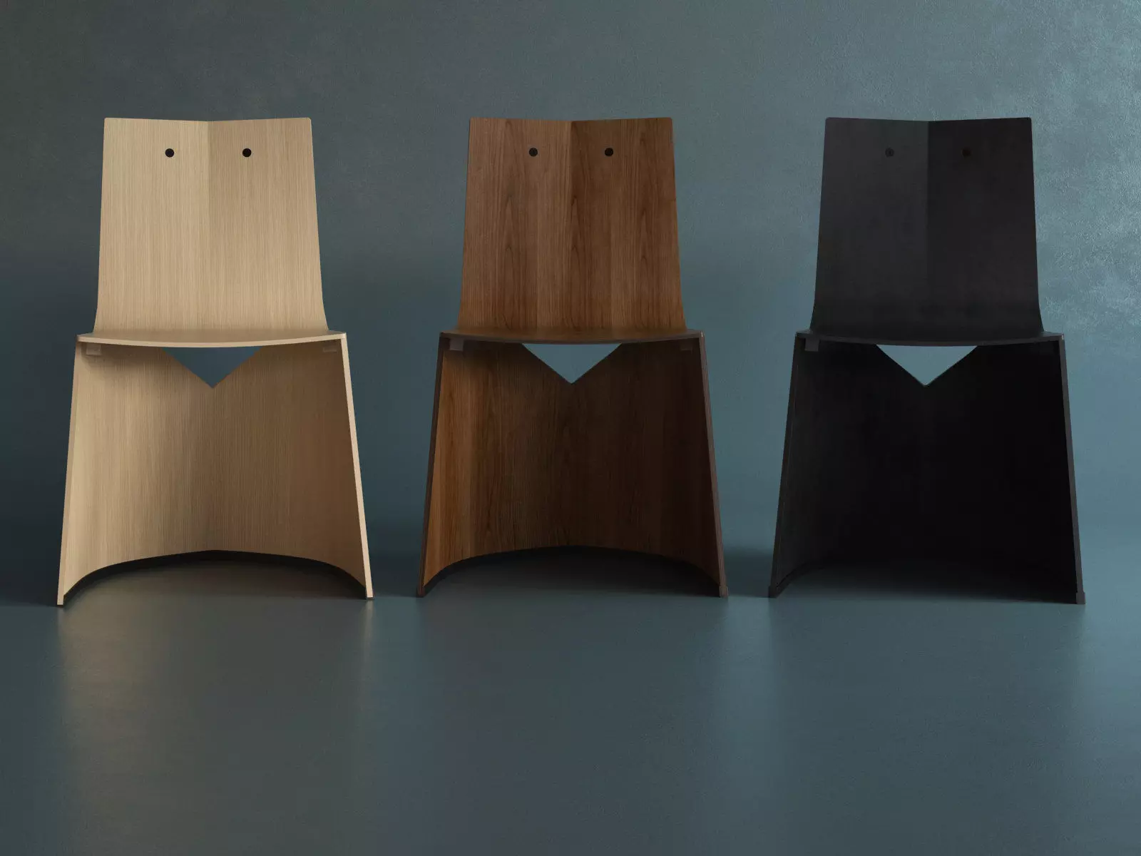 Venus chair and wooden chair 3D model_5