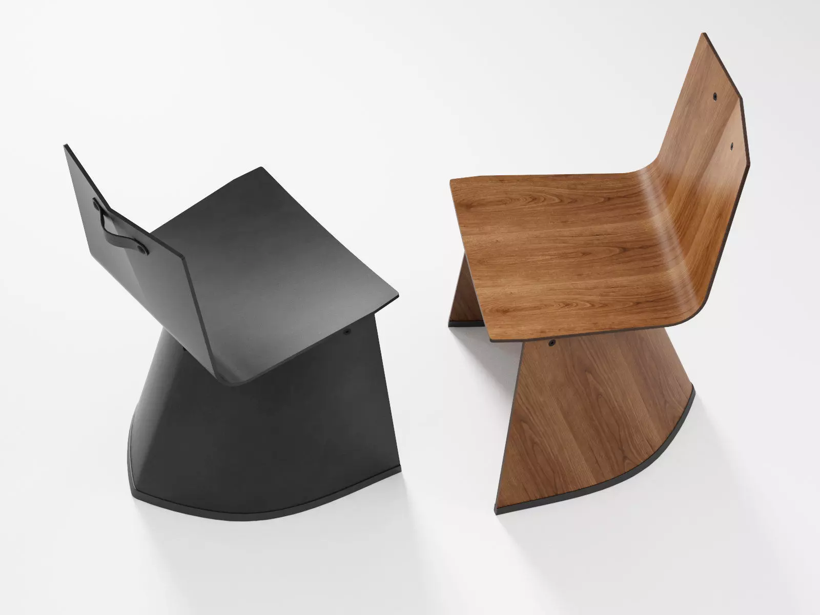 Venus chair and wooden chair 3D model_3