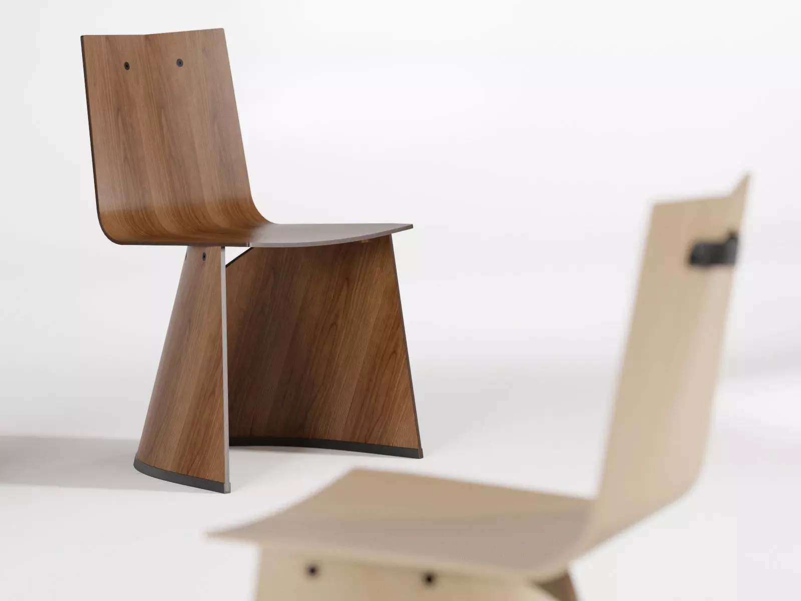 Venus chair and wooden chair 3D model_4