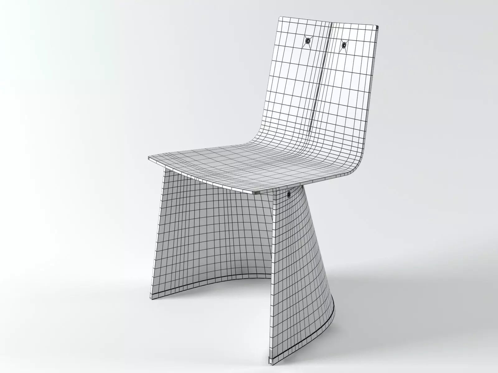 Venus chair and wooden chair 3D model_6