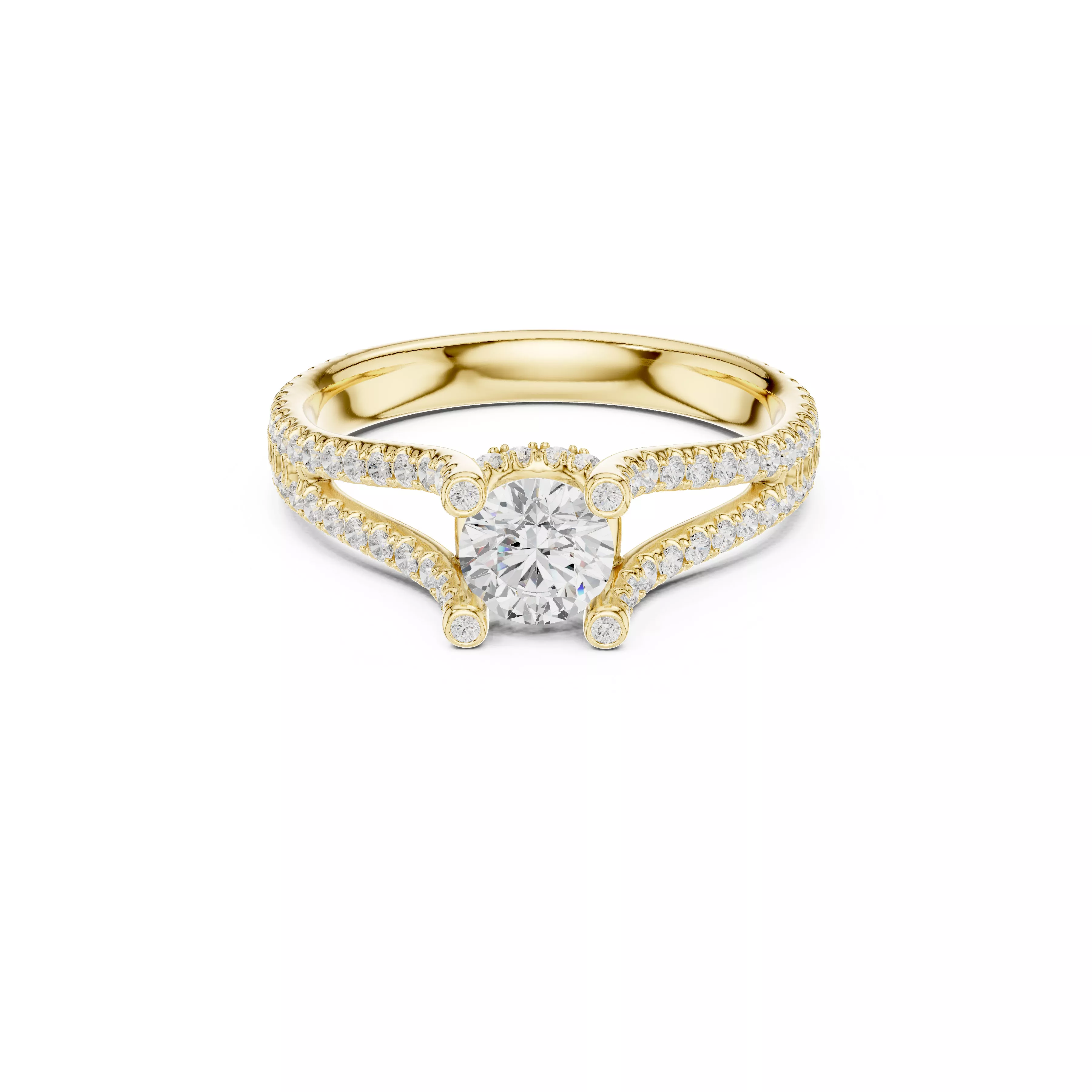 Delicate Custom Jewelry Diamond Ring Gold Band STL 3DM 0295 3D print model
