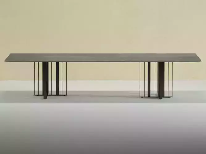 Shade modern dining table with metal legs