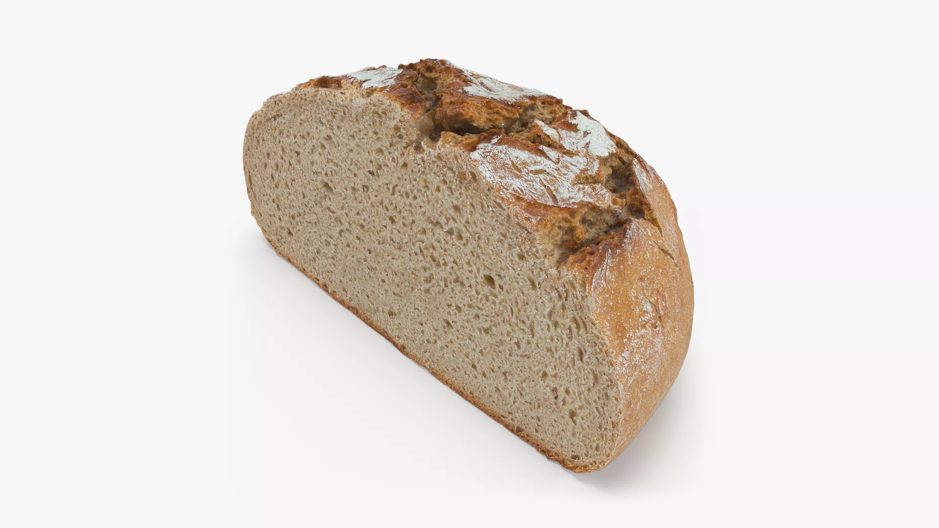 Rye Bread Half 02 Low-poly 3D model