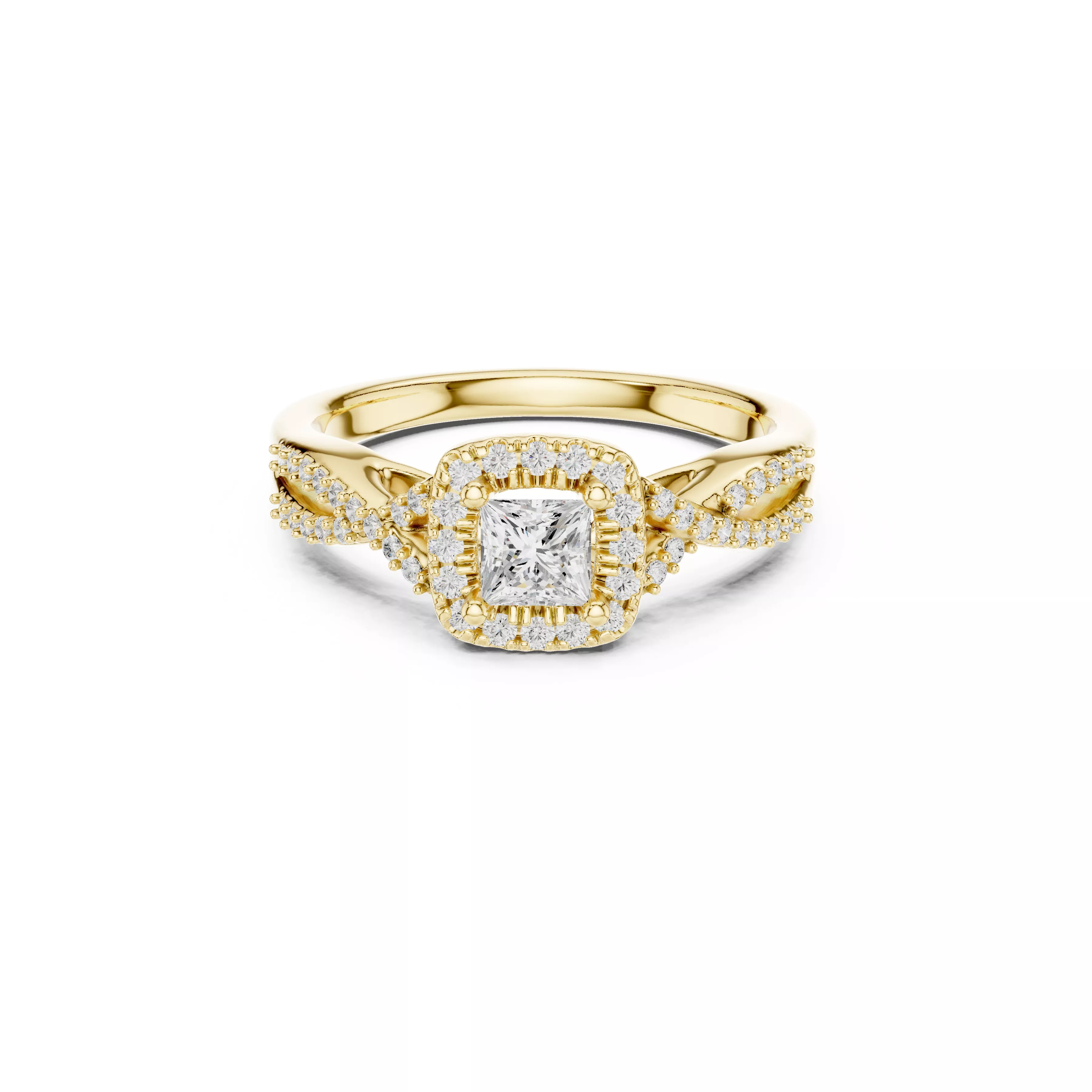 Delicate Custom Jewelry Diamond Ring Gold Band STL 3DM 0273 3D print model