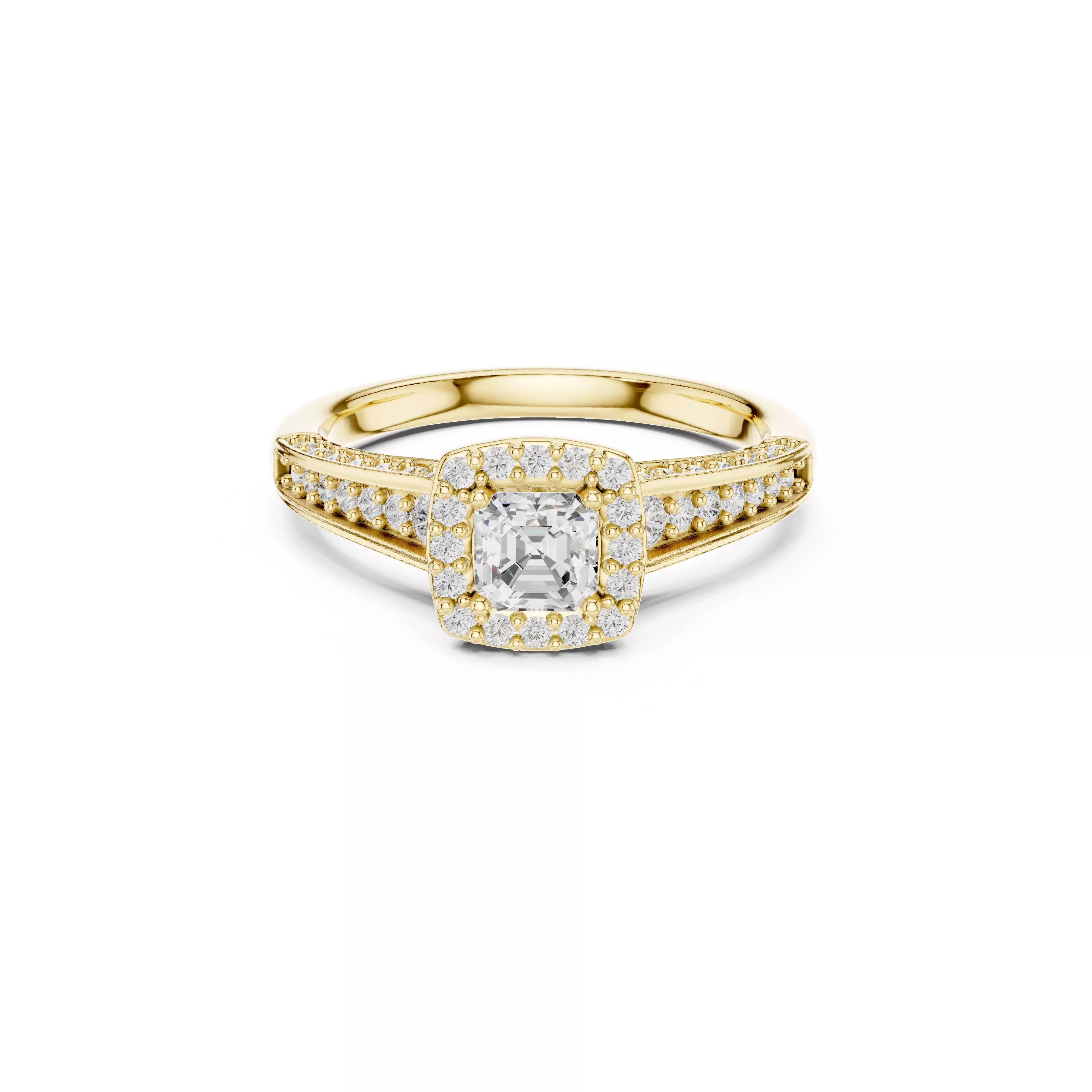 Delicate Custom Jewelry Diamond Ring Gold Band STL 3DM 0272 3D print model