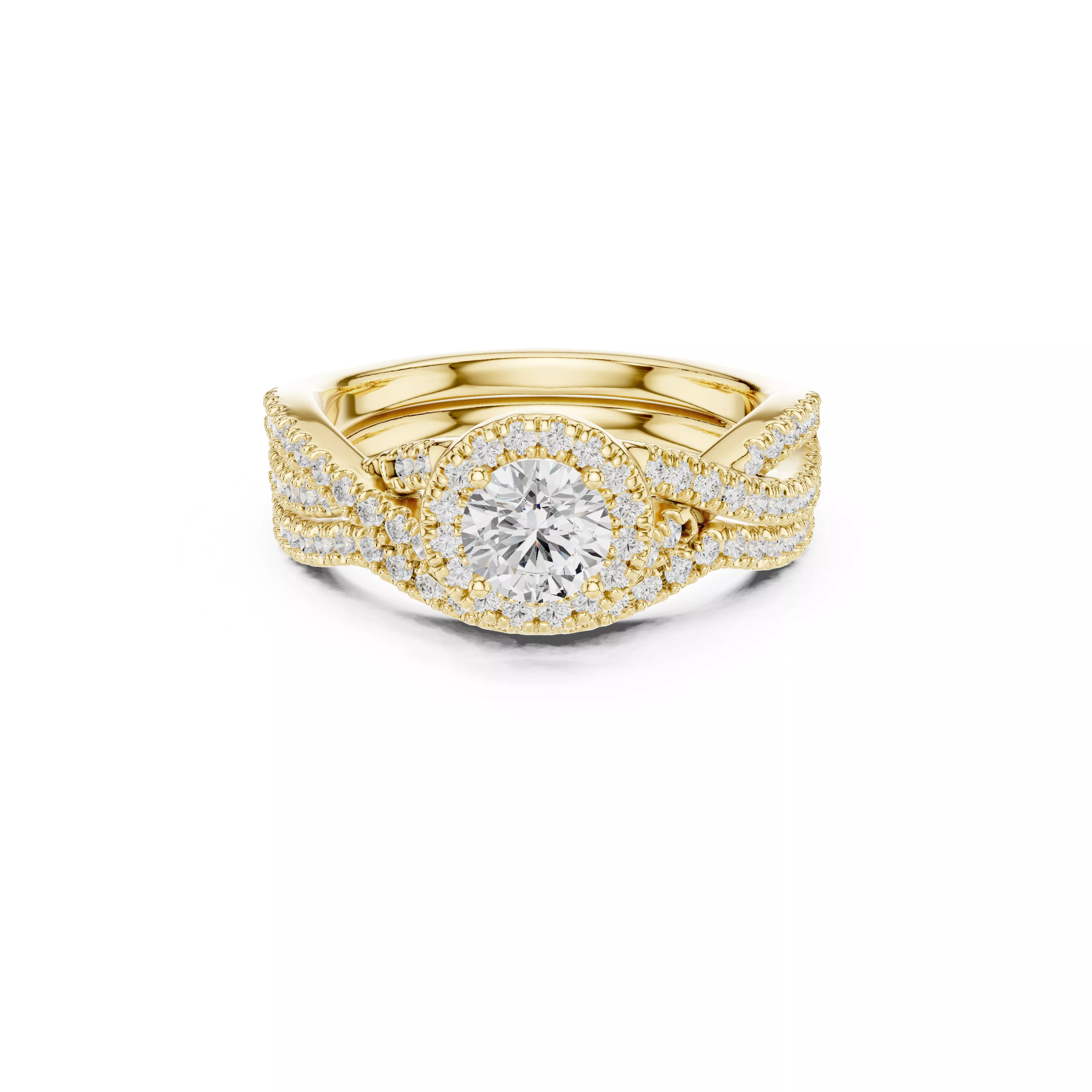 Delicate Custom Jewelry Diamond Ring Gold Band STL 3DM 0268 3D print model