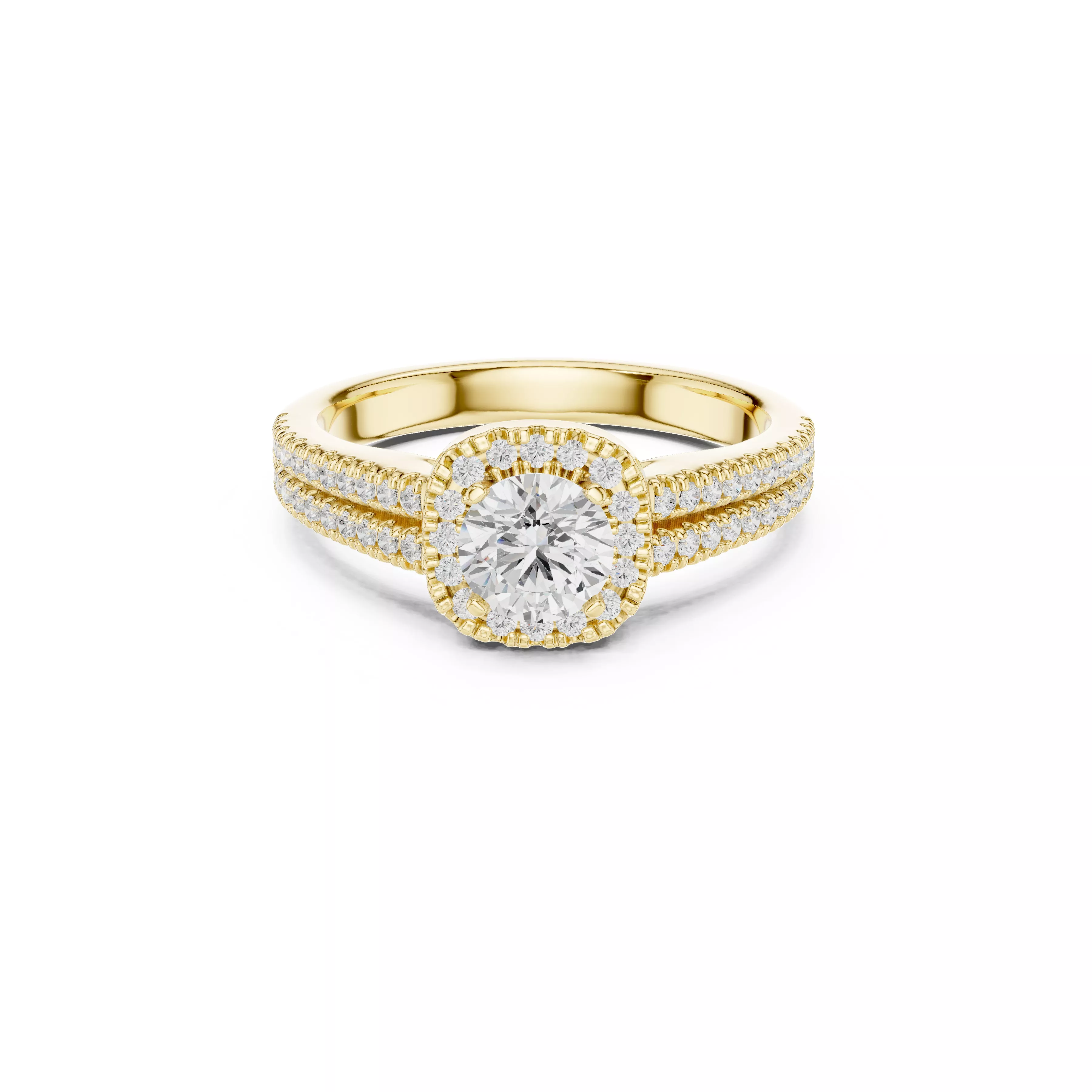 Delicate Custom Jewelry Diamond Ring Gold Band STL 3DM 0266 3D print model