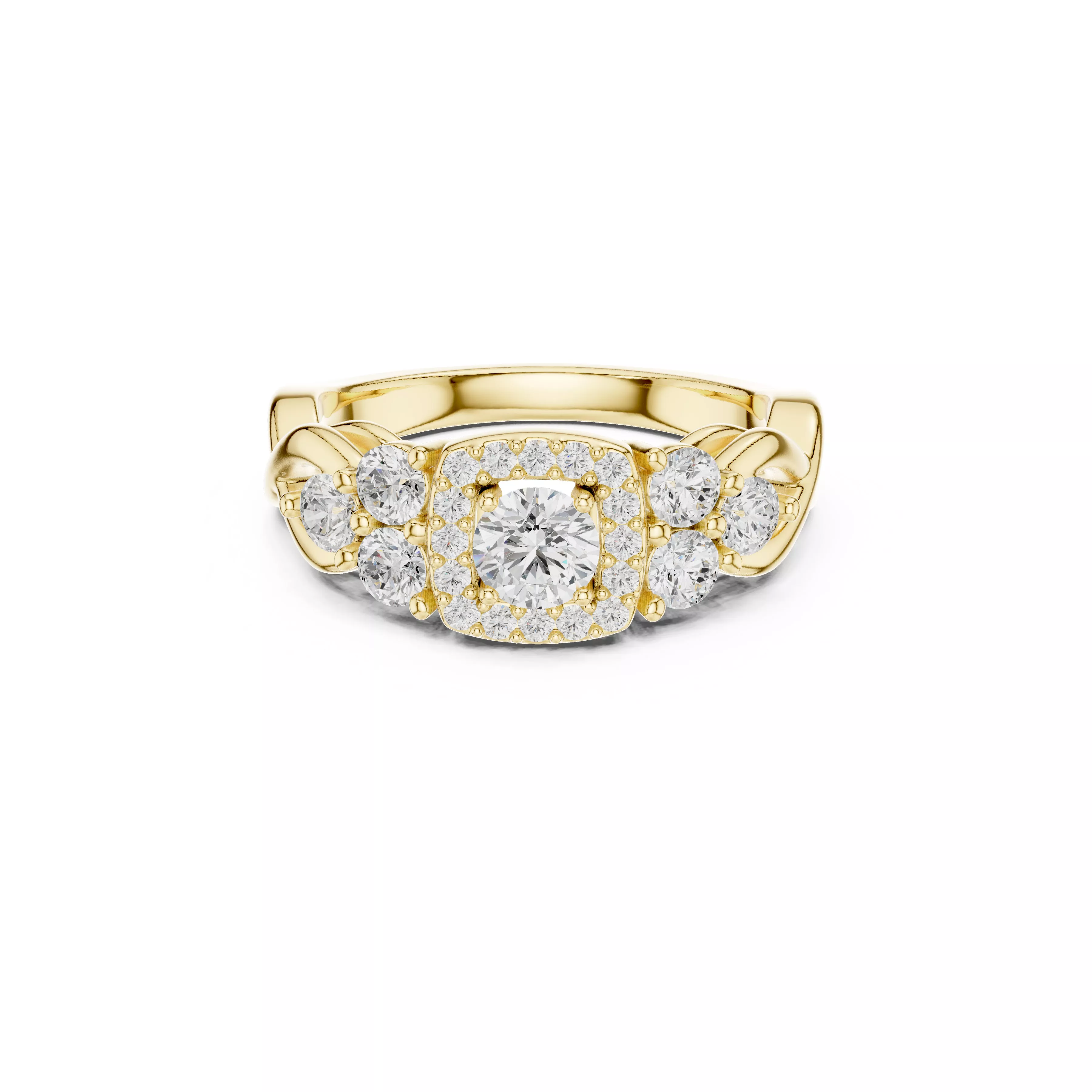 Delicate Custom Jewelry Diamond Ring Gold Band STL 3DM 0255 3D print model
