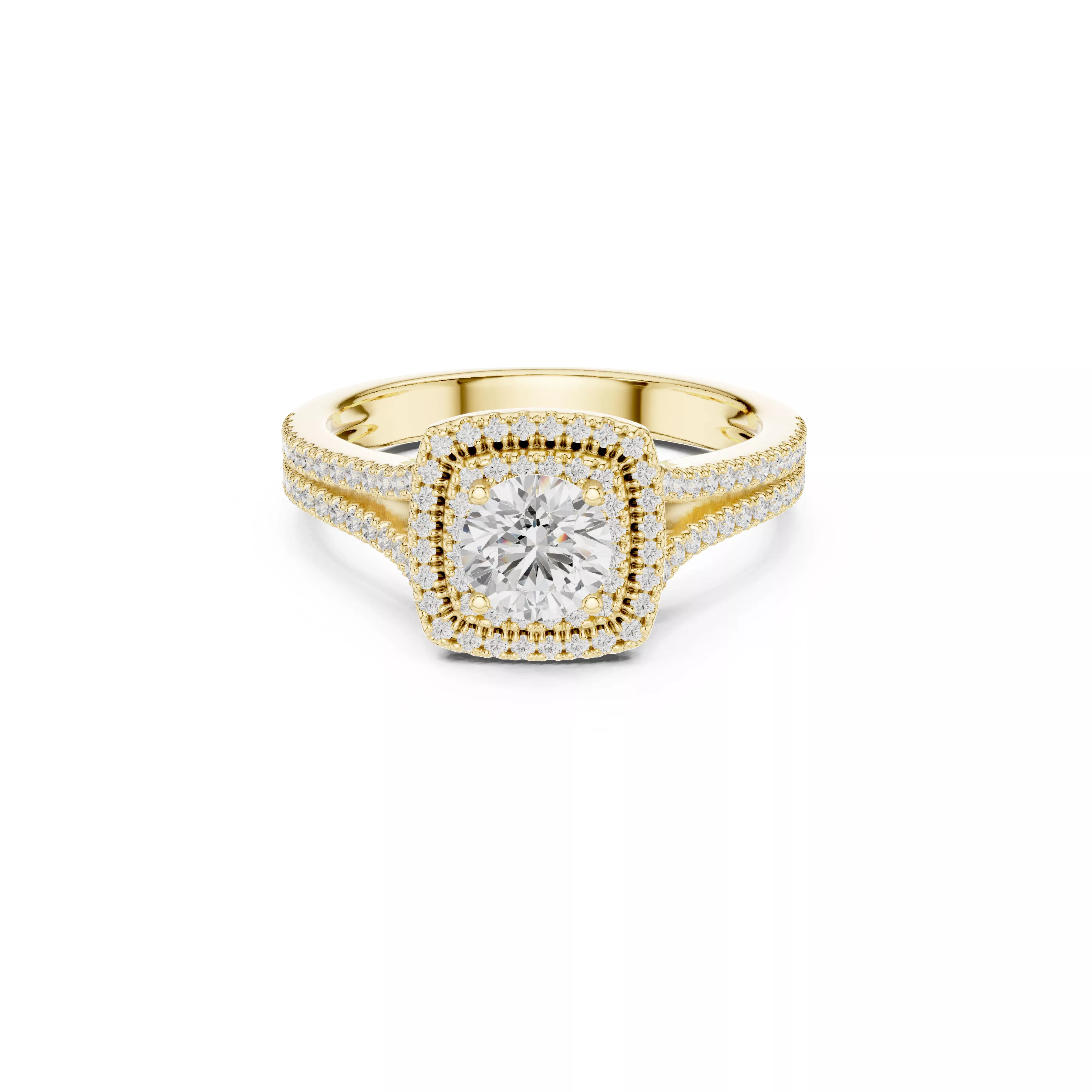 Delicate Custom Jewelry Diamond Ring Gold Band STL 3DM 0252 3D print model