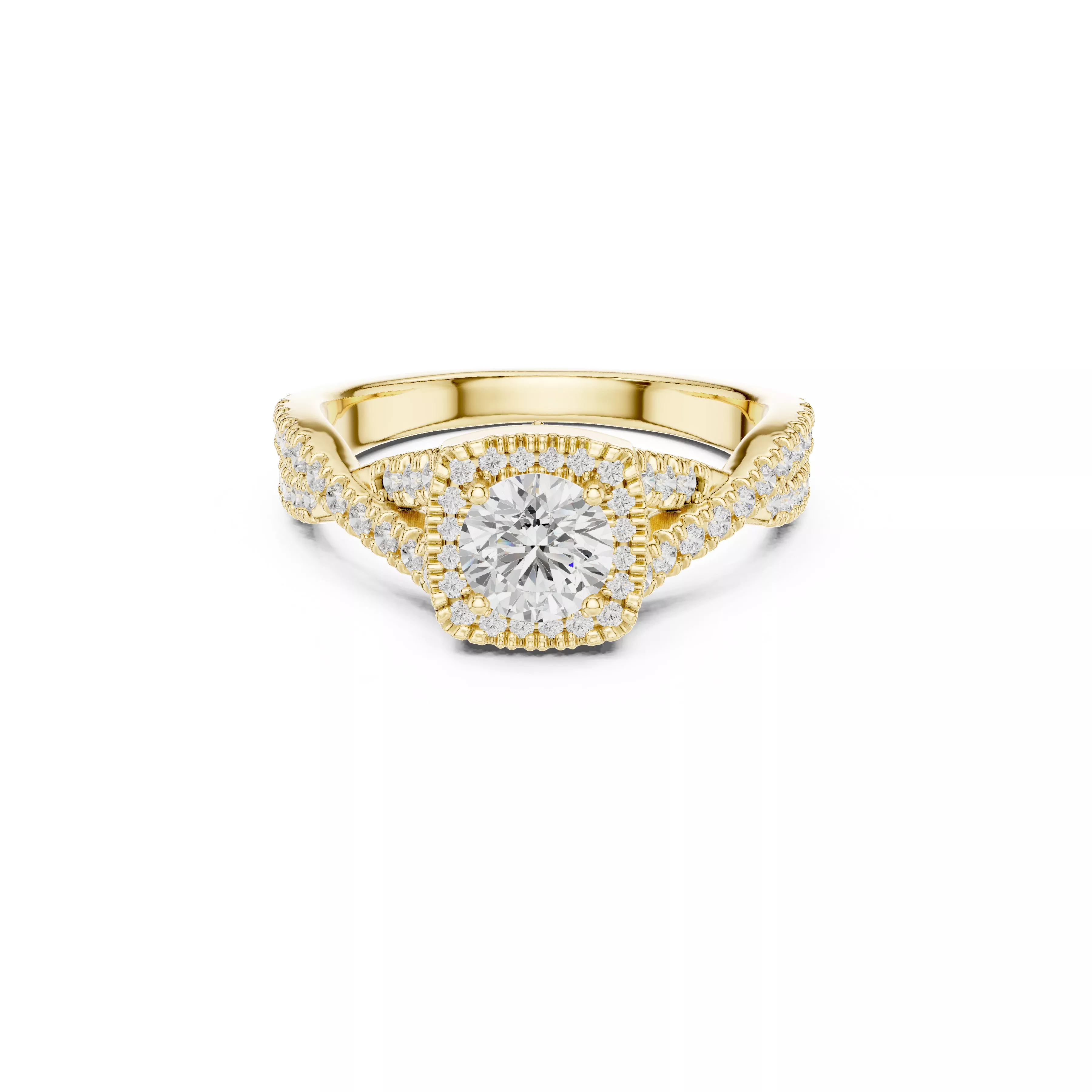Delicate Custom Jewelry Diamond Ring Gold Band STL 3DM 0247 3D print model