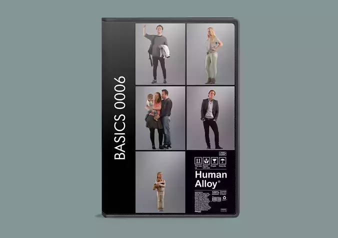 Set of 3D people standing Basics006