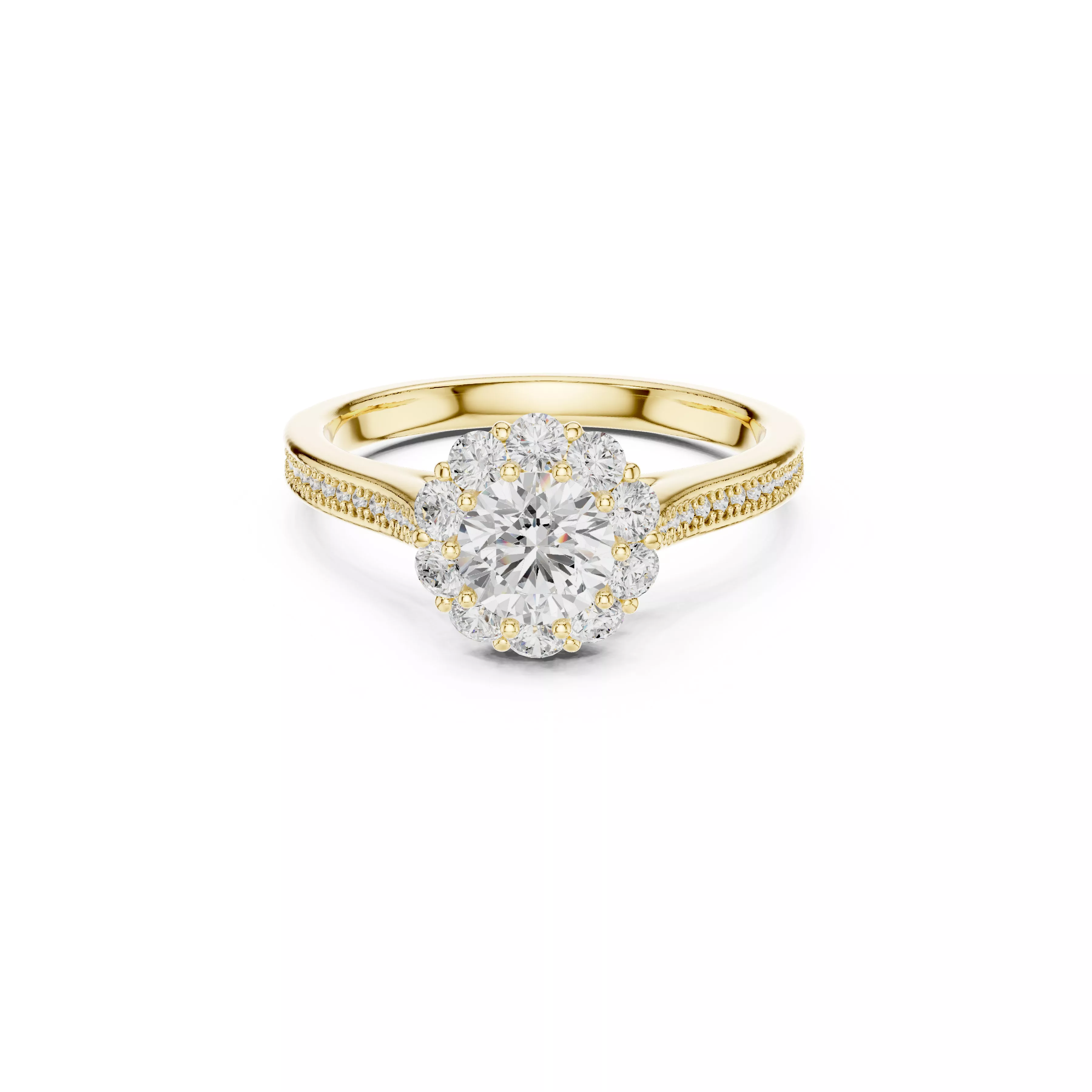 Delicate Custom Jewelry Diamond Ring Gold Band STL 3DM 0237 3D print model