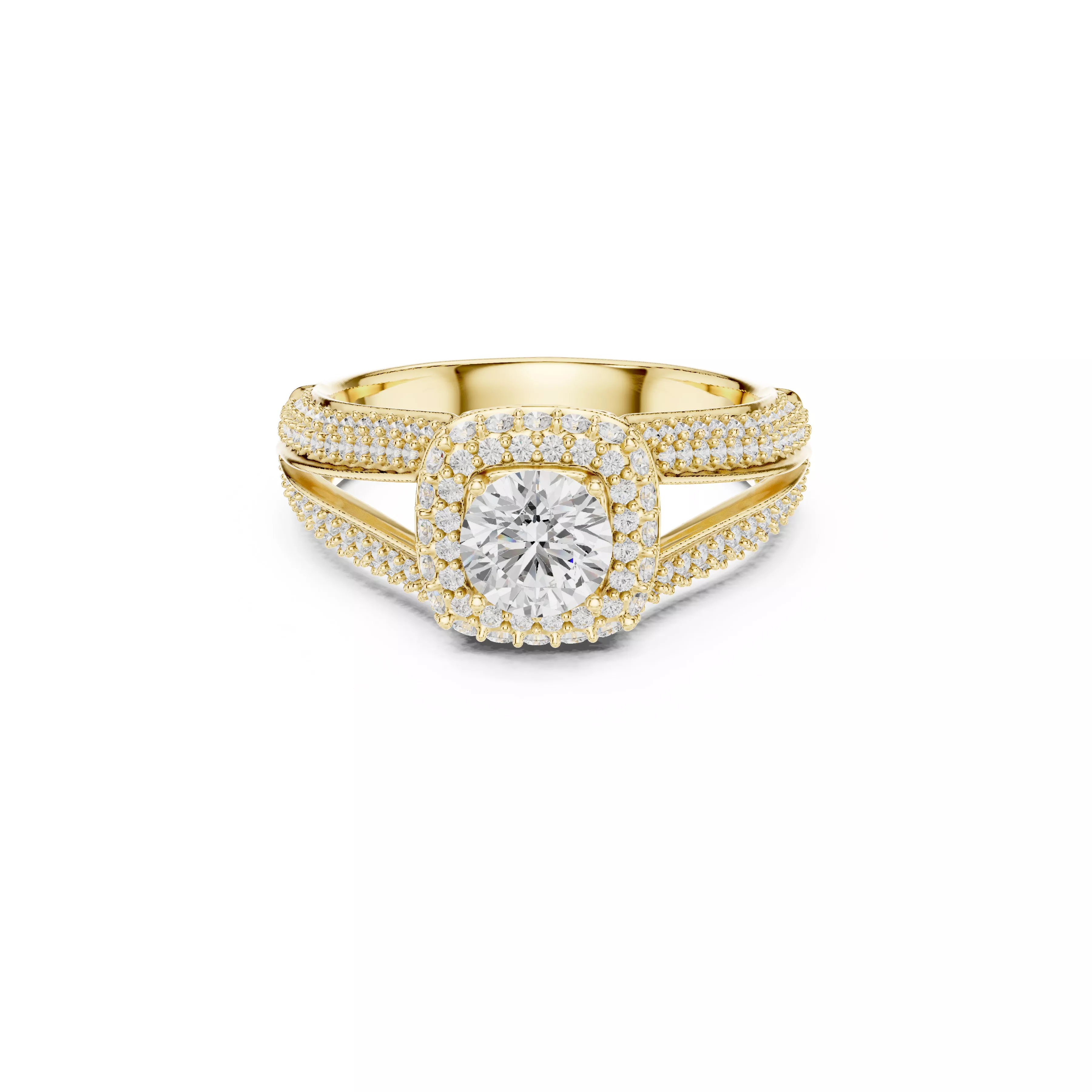 Delicate Custom Jewelry Diamond Ring Gold Band STL 3DM 0233 3D print model