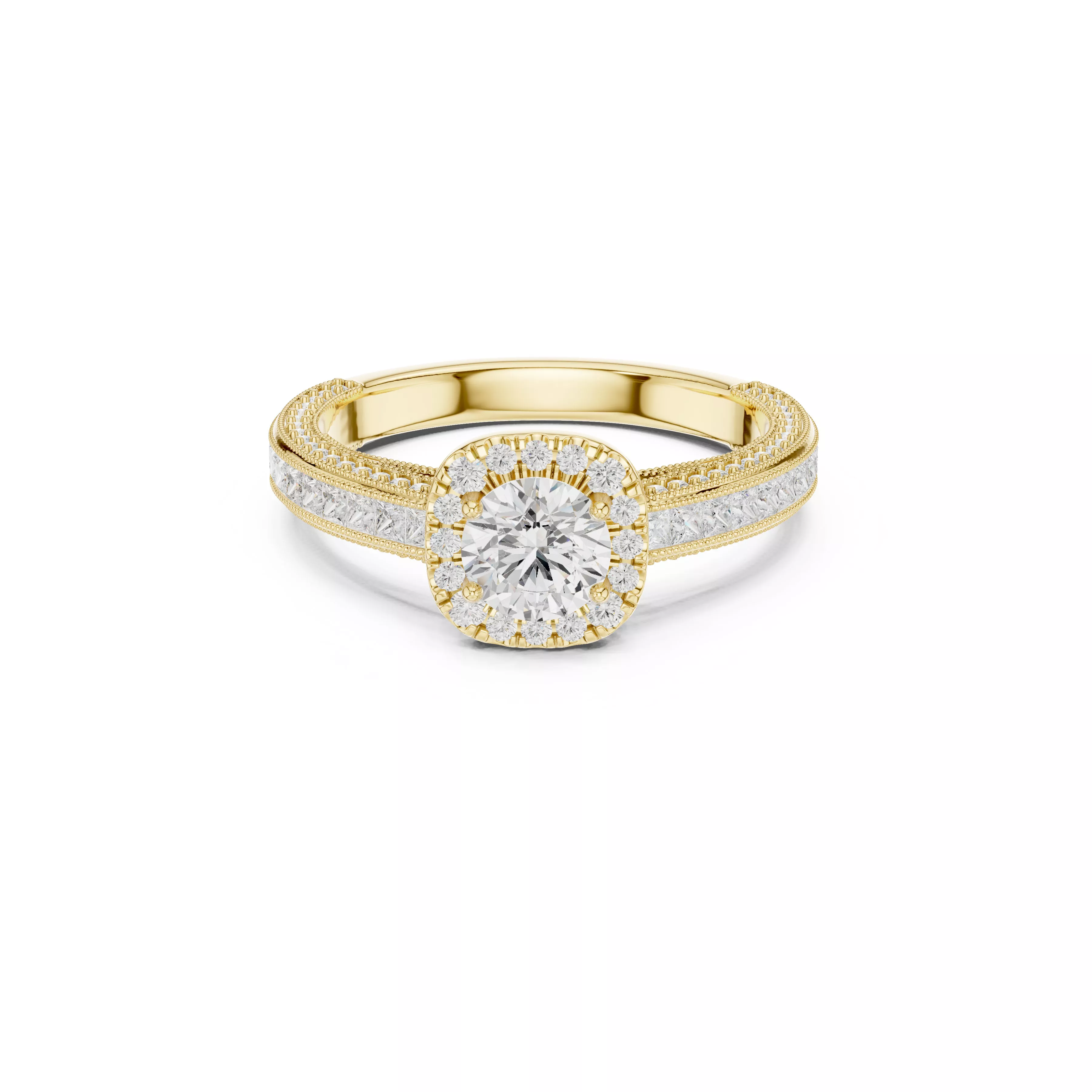 Delicate Custom Jewelry Diamond Ring Gold Band STL 3DM 0231 3D print model