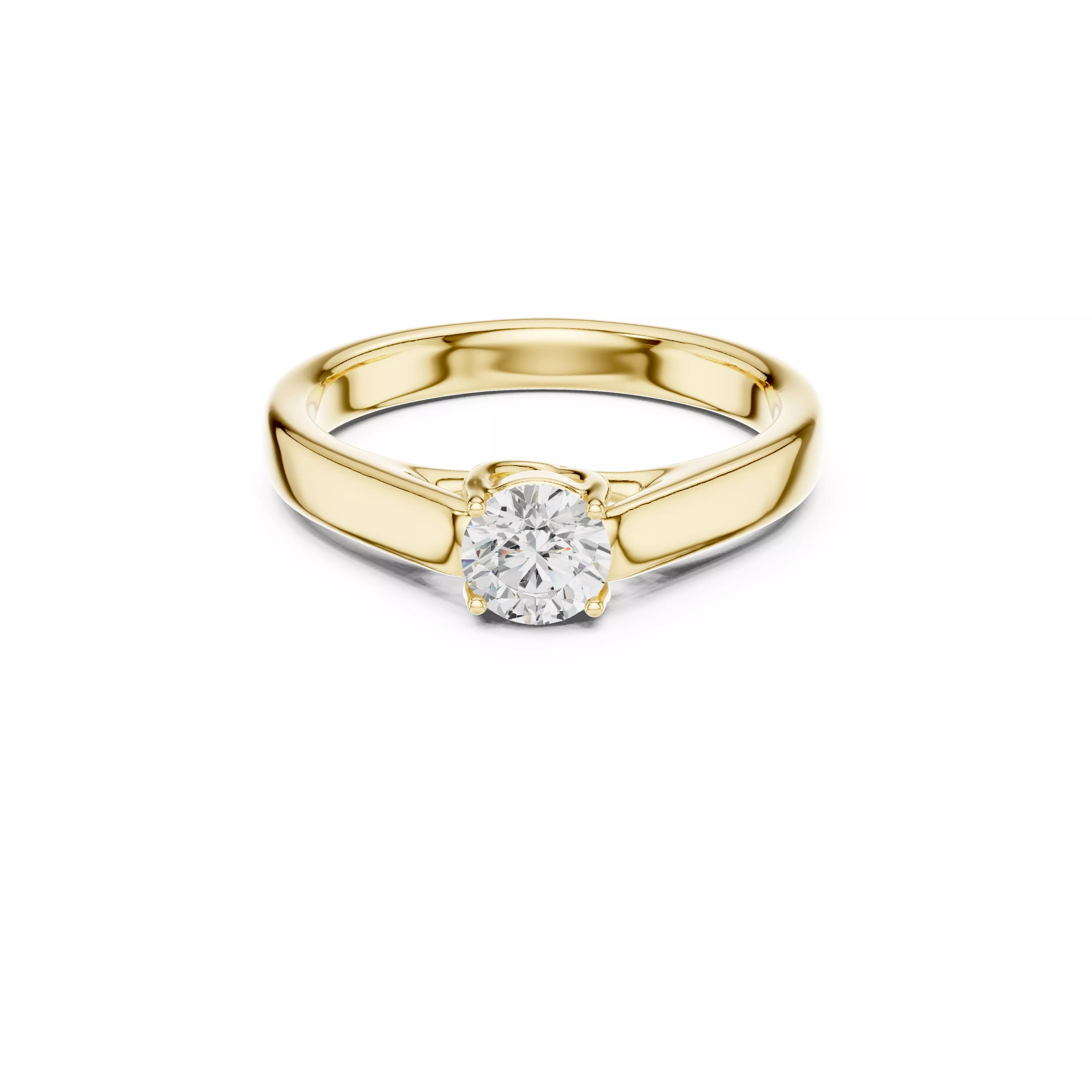 Delicate Custom Jewelry Diamond Ring Gold Band STL 3DM 0229 3D print model