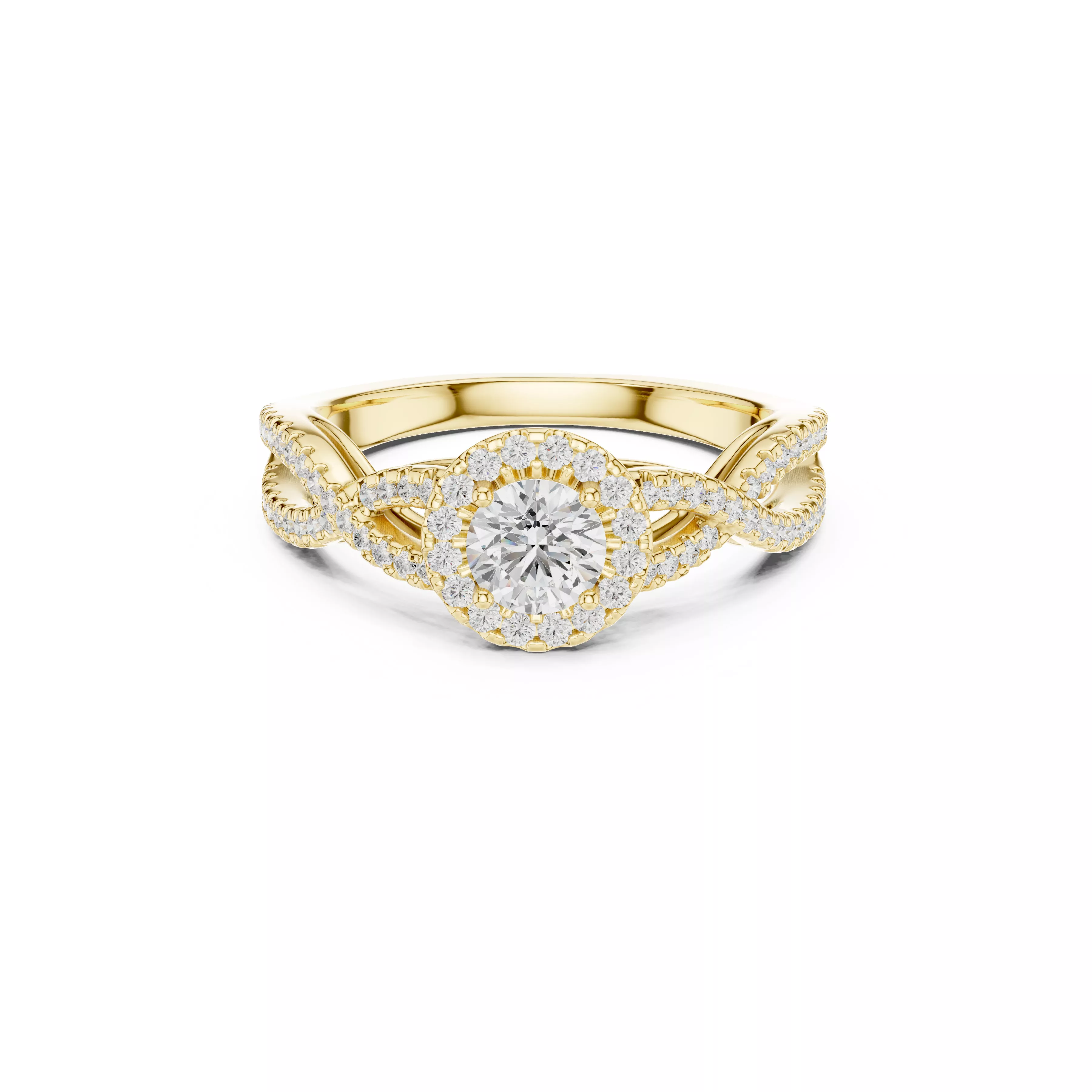 Delicate Custom Jewelry Diamond Ring Gold Band STL 3DM 0222 3D print model