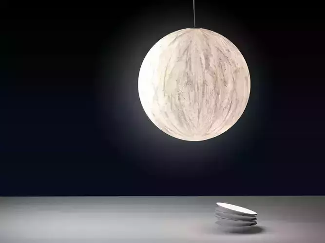 Moon pendant light with oval shape
