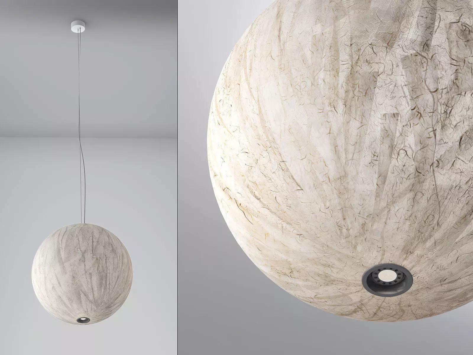 Moon pendant light with oval shape 3D model_2