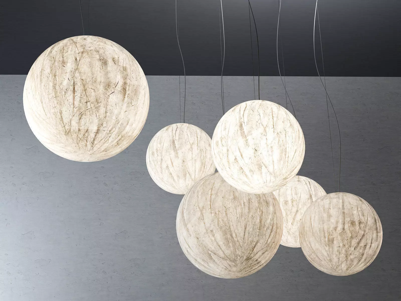 Moon pendant light with oval shape 3D model_5