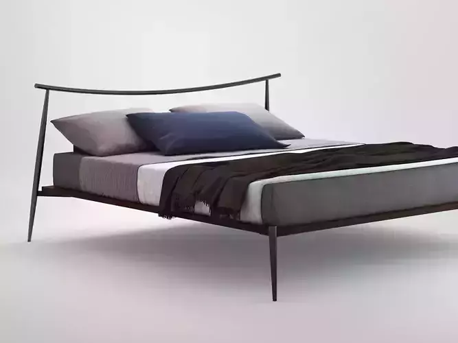 Orpheo modern bed with metal frame 3D model