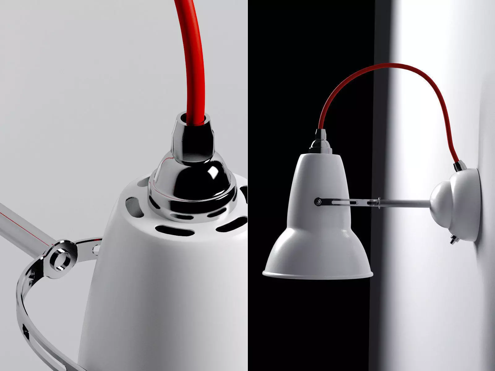 Duo wall lamp with brass fittings 3D model_6