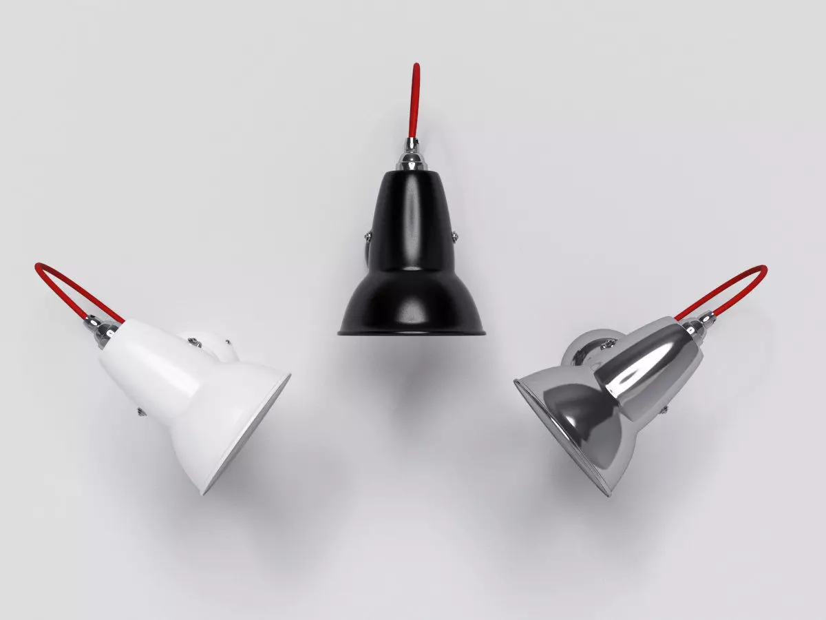 Duo wall lamp with brass fittings 3D model_3