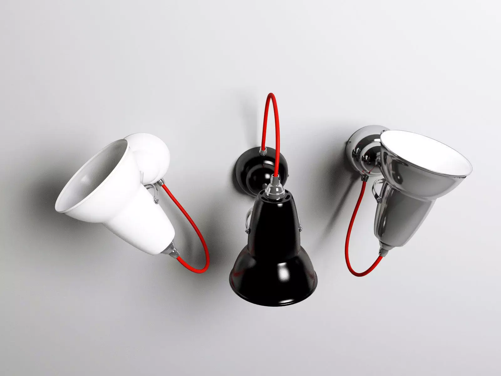 Duo wall lamp with brass fittings 3D model_1