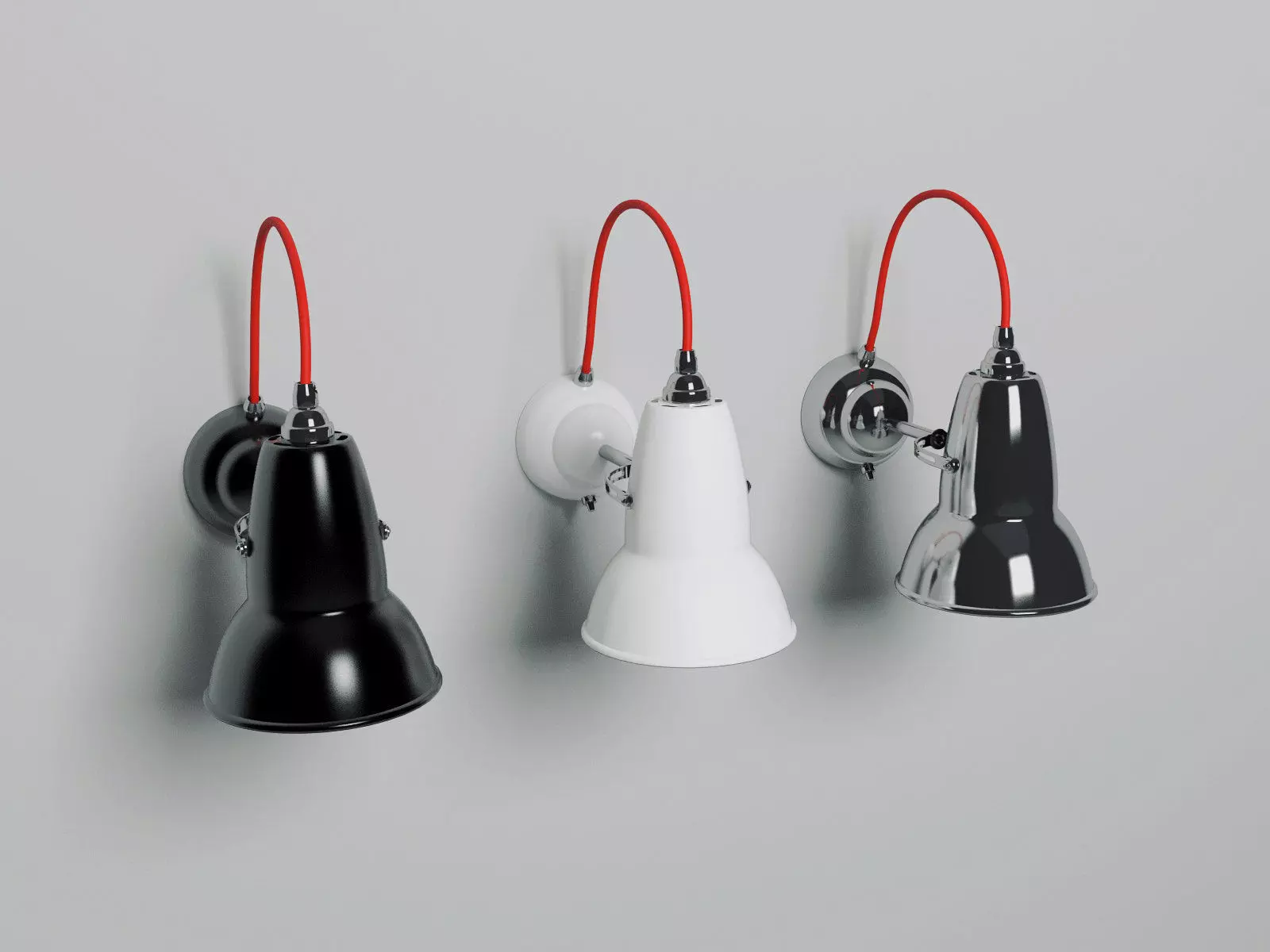 Duo wall lamp with brass fittings 3D model_2