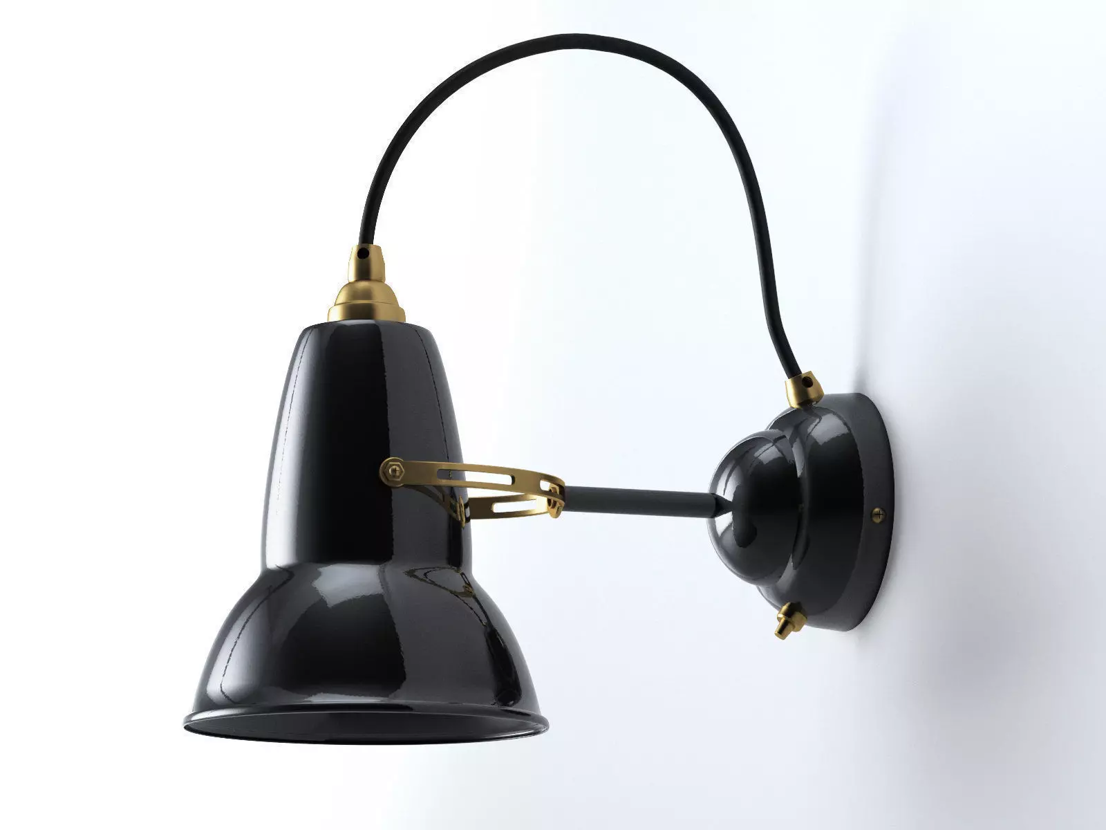 Duo wall lamp with brass fittings 3D model_0