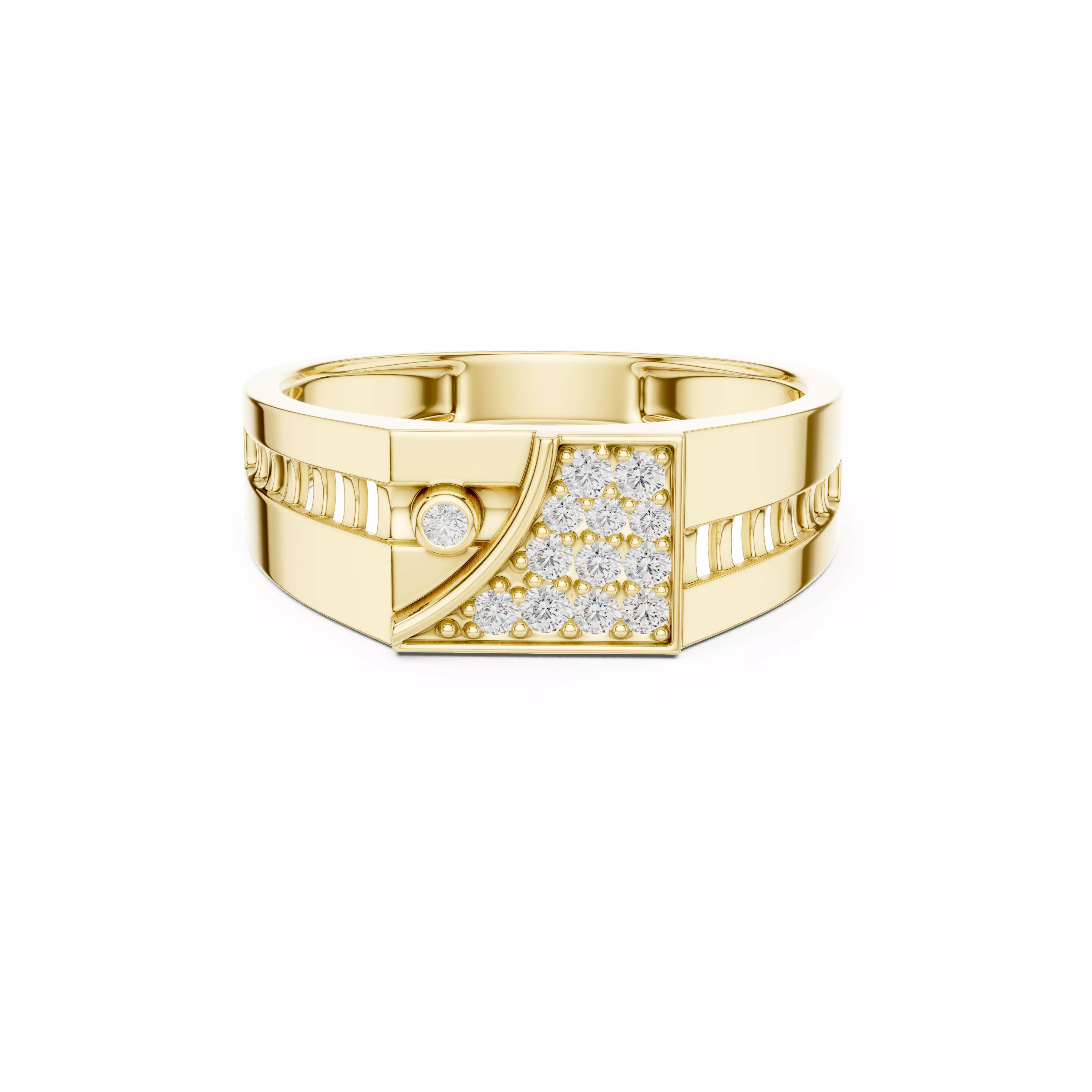 Delicate Custom Jewelry Diamond Ring Gold Band STL 3DM 01 29 3D print model