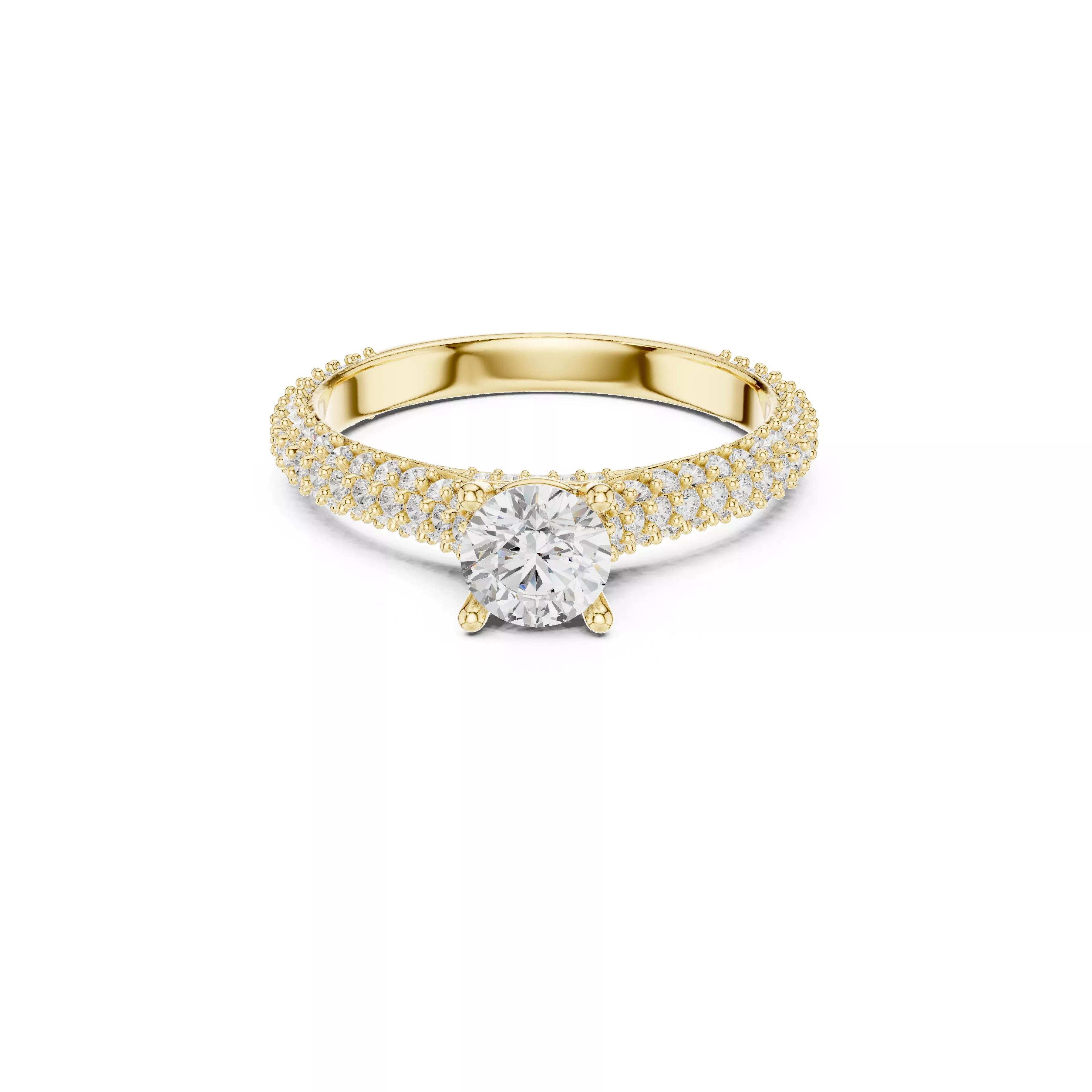 Delicate Custom Jewelry Diamond Ring Gold Band STL 3DM 0348 3D print model