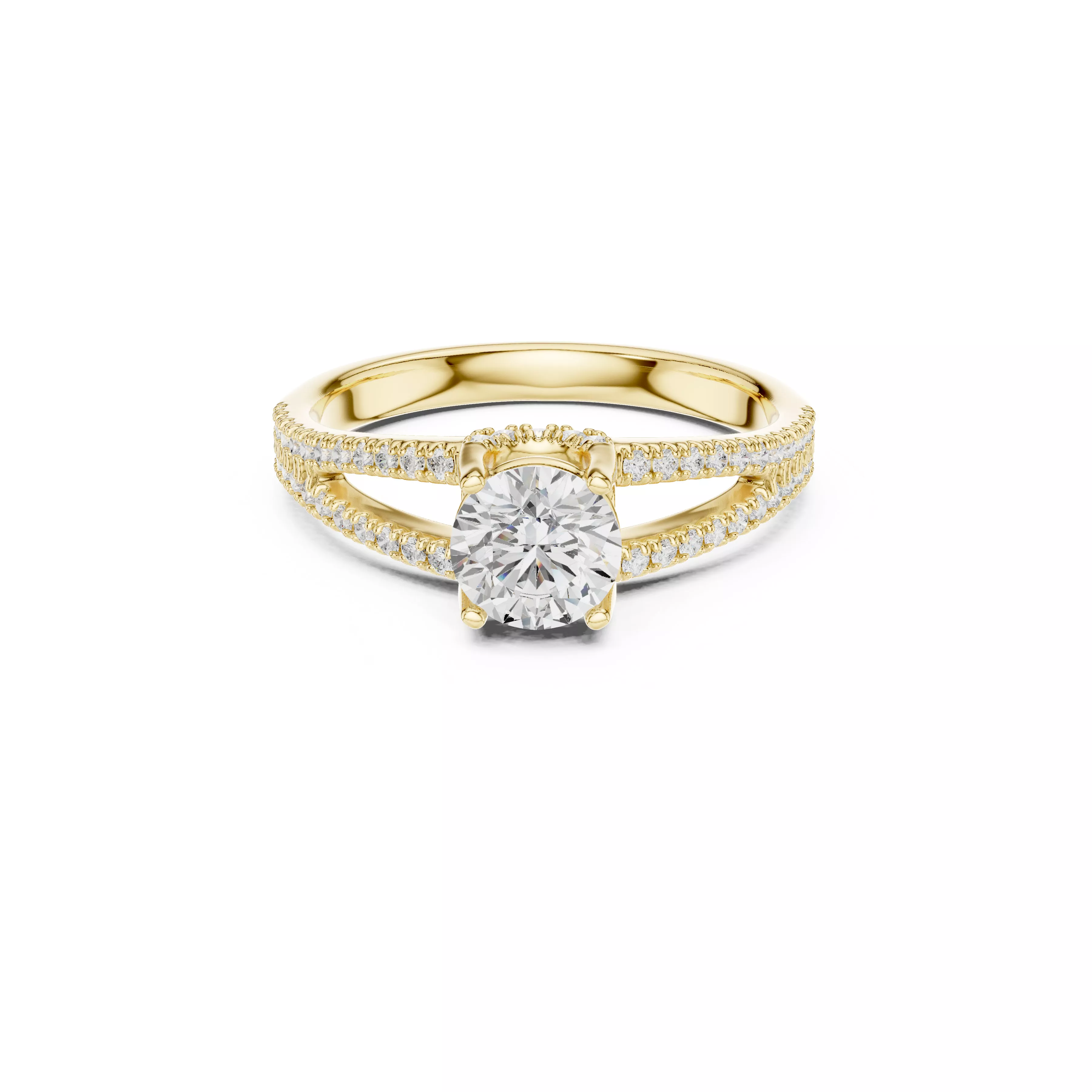 Delicate Custom Jewelry Diamond Ring Gold Band STL 3DM 0347 3D print model