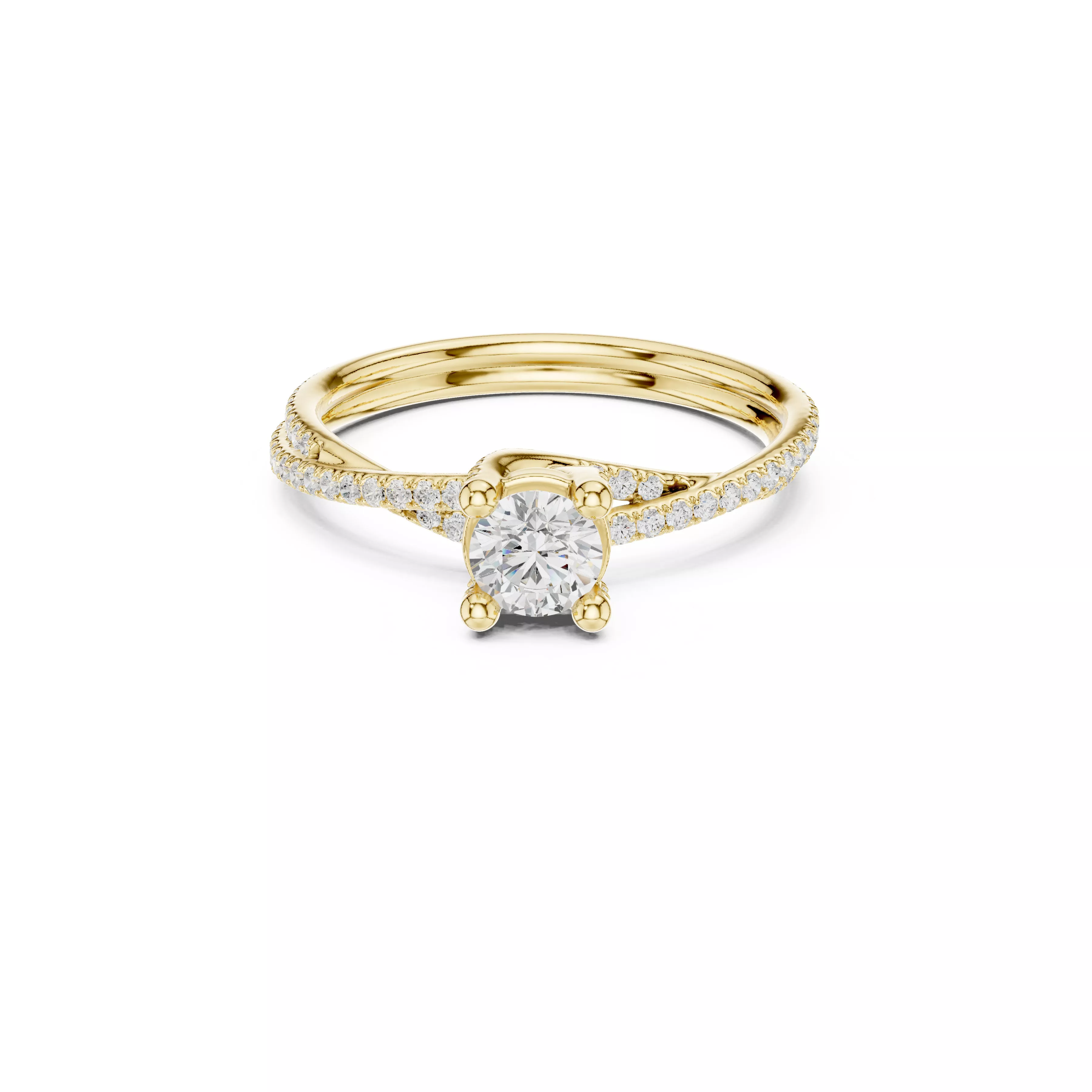 Delicate Custom Jewelry Diamond Ring Gold Band STL 3DM 0346 3D print model