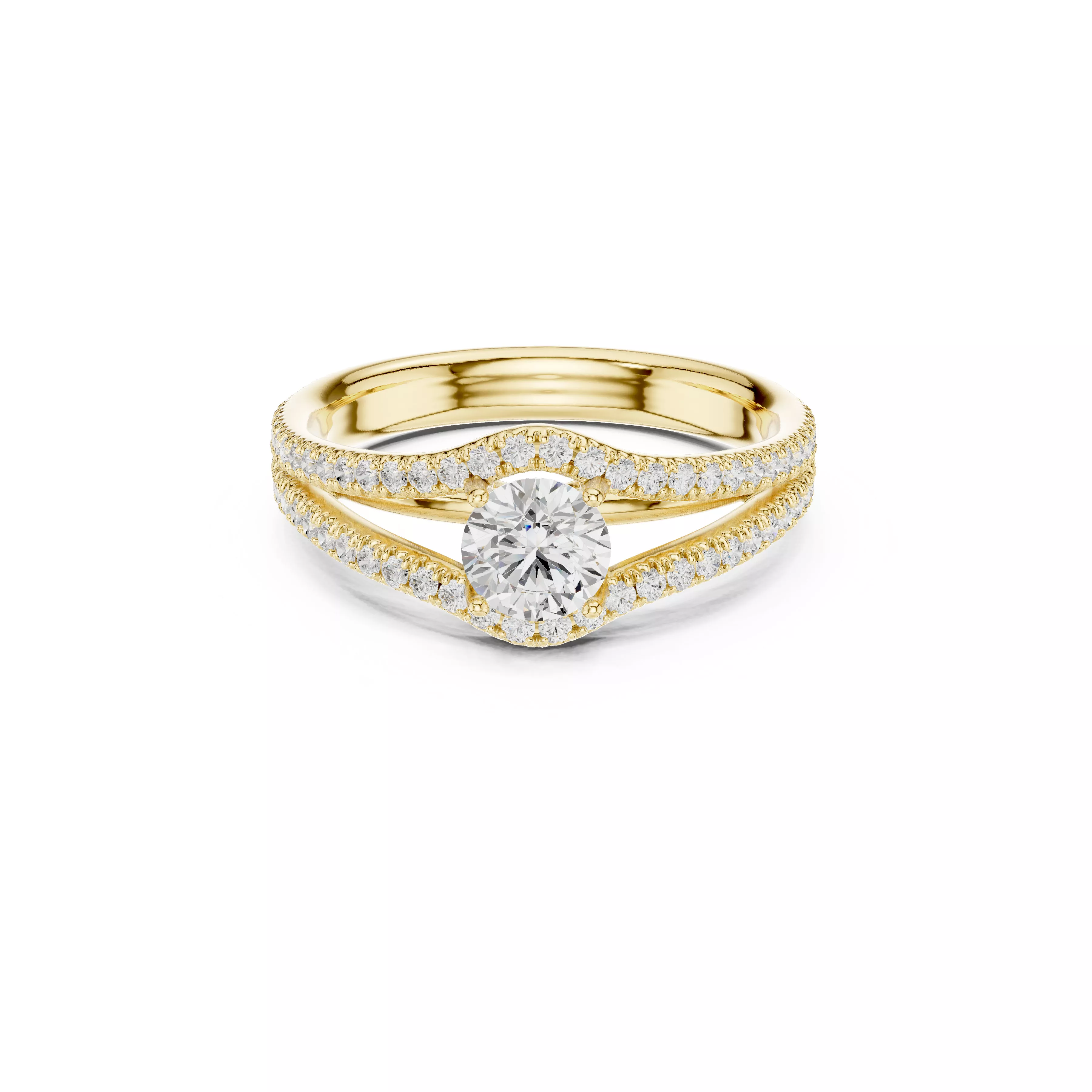 Delicate Custom Jewelry Diamond Ring Gold Band STL 3DM 0345 3D print model
