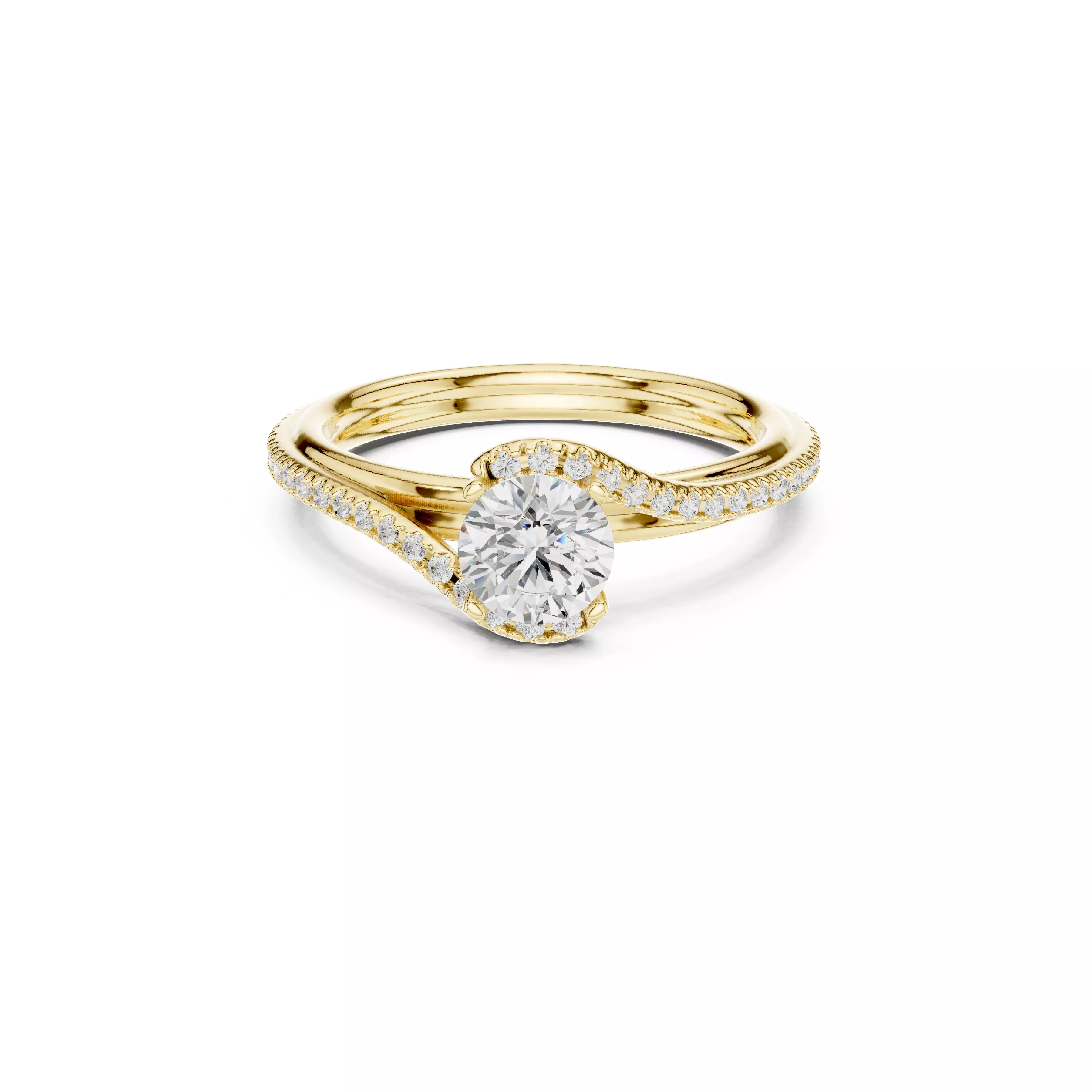 Delicate Custom Jewelry Diamond Ring Gold Band STL 3DM 0336 3D print model