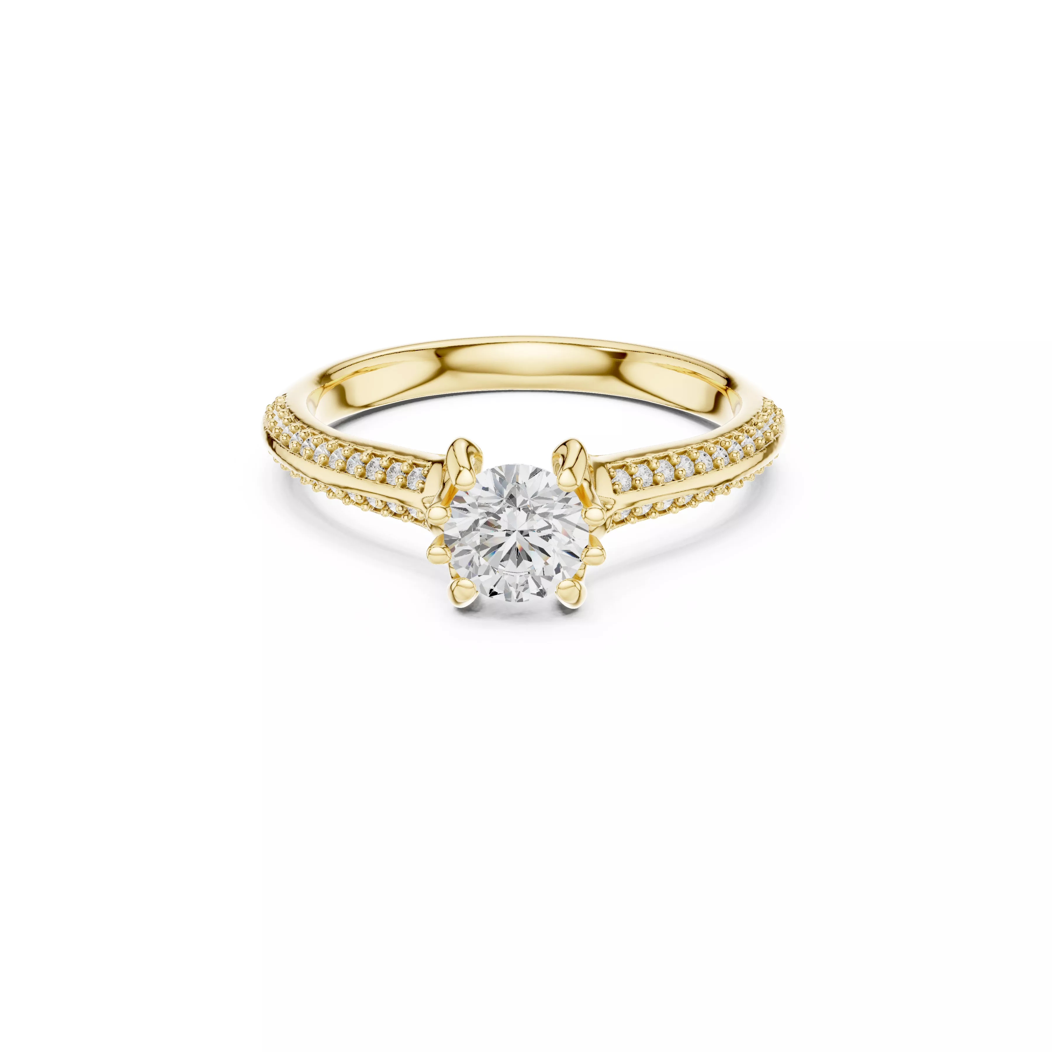 Delicate Custom Jewelry Diamond Ring Gold Band STL 3DM 0331 3D print model