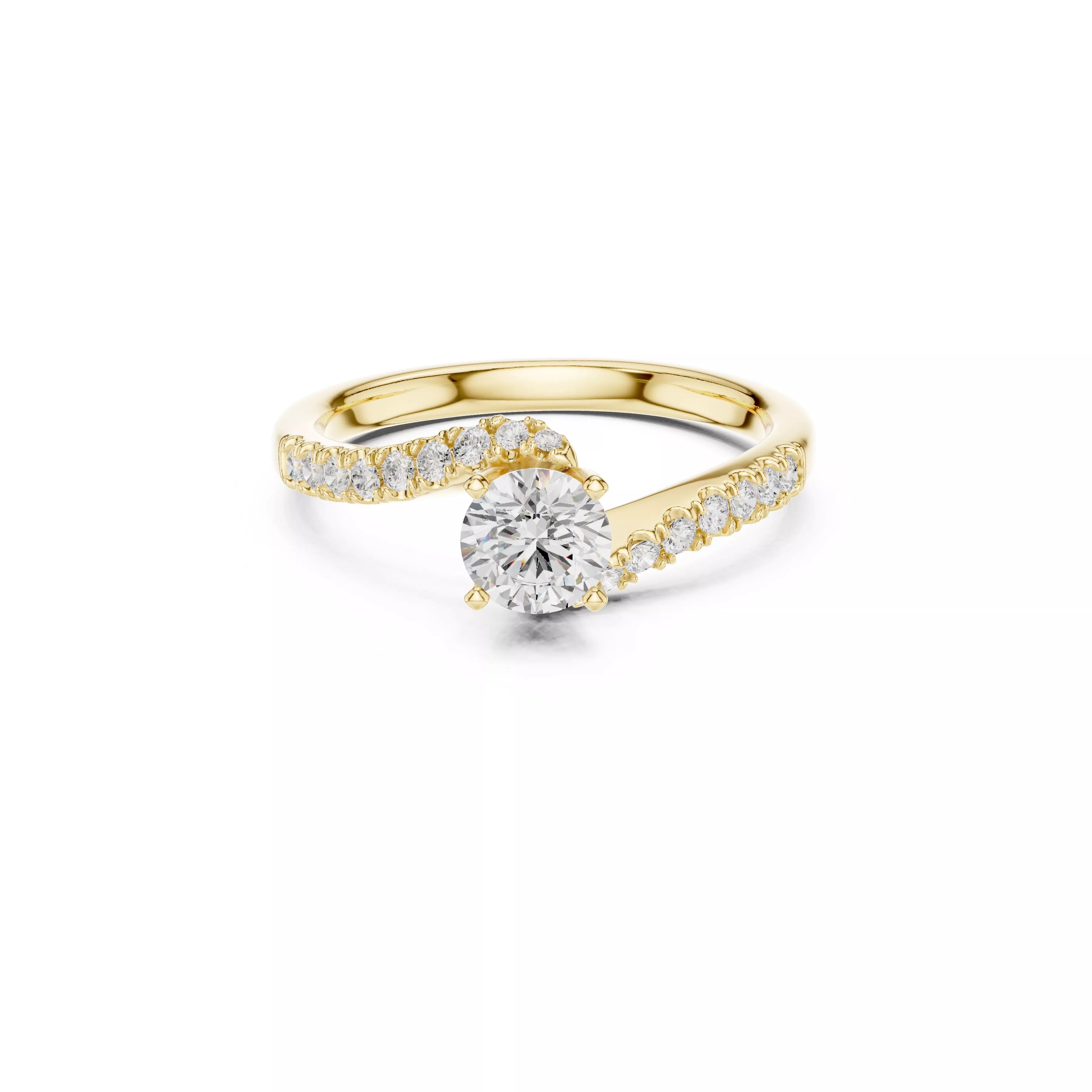 Delicate Custom Jewelry Diamond Ring Gold Band STL 3DM 0320 3D print model