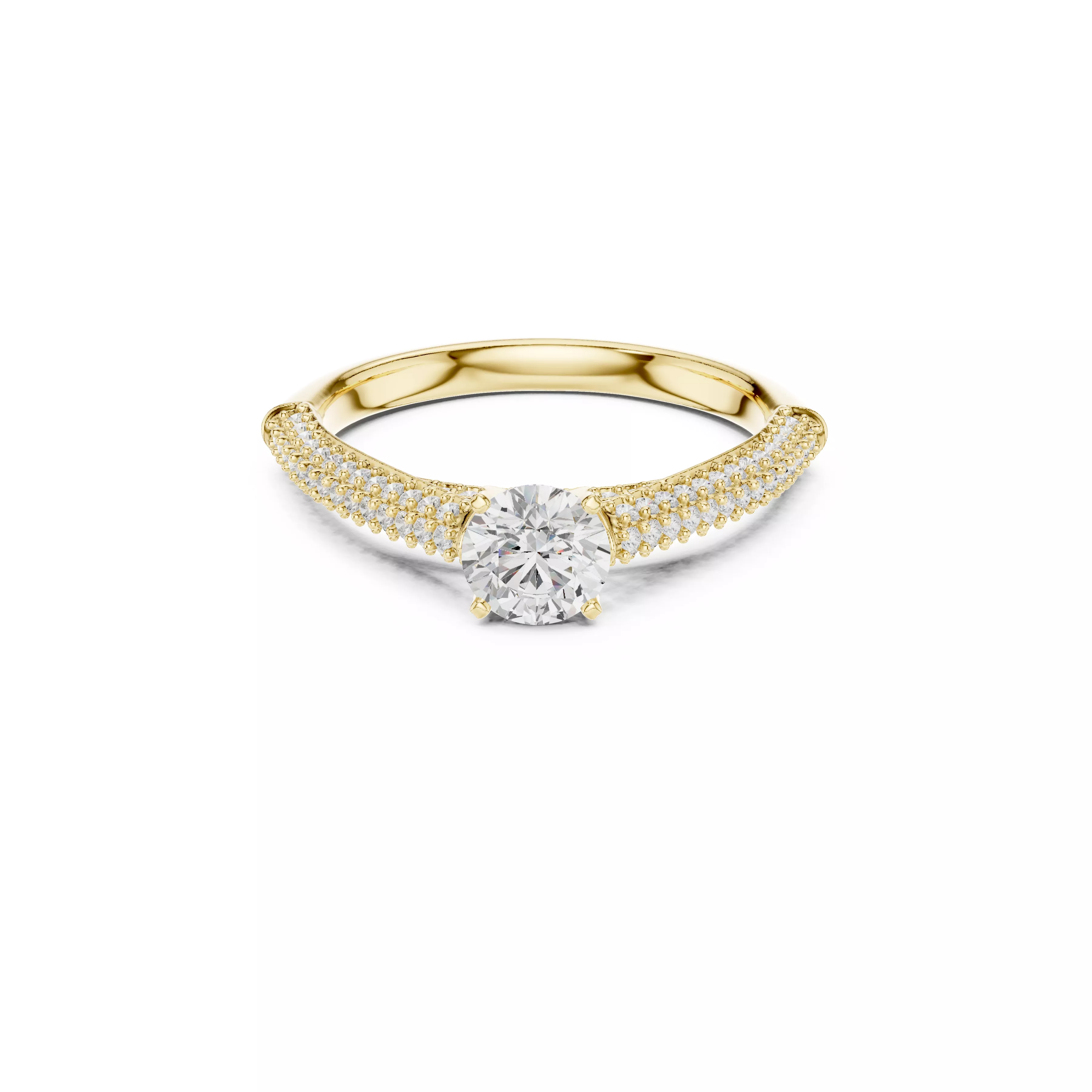 Delicate Custom Jewelry Diamond Ring Gold Band STL 3DM 0317 3D print model