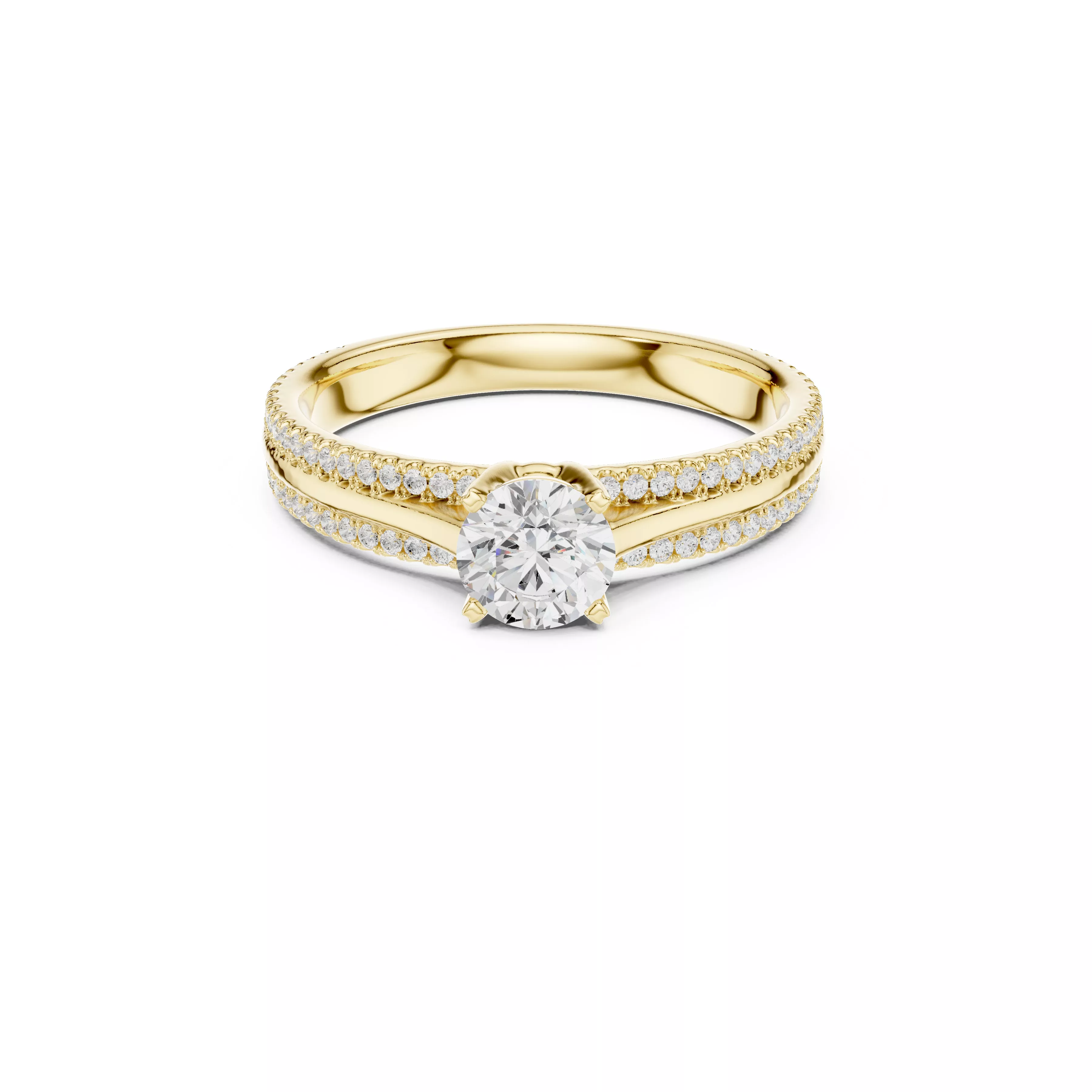 Delicate Custom Jewelry Diamond Ring Gold Band STL 3DM 0310 3D print model
