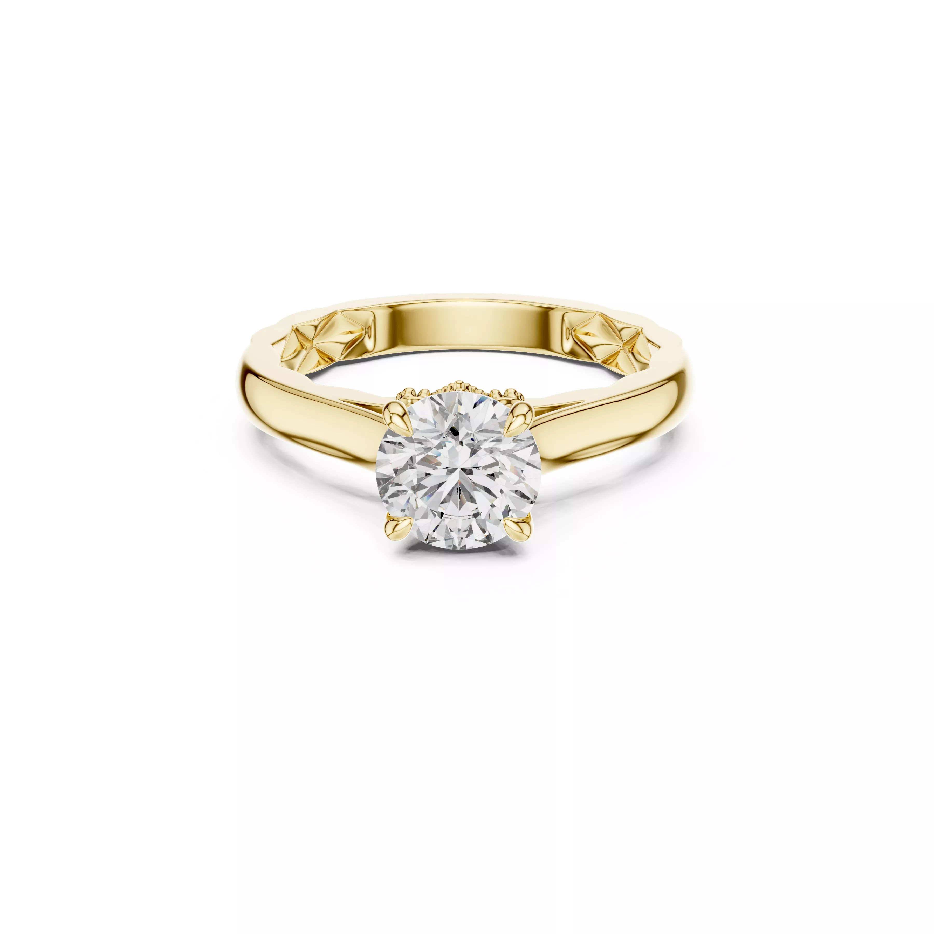 Delicate Custom Jewelry Diamond Ring Gold Band STL 3DM 0044 3D print model
