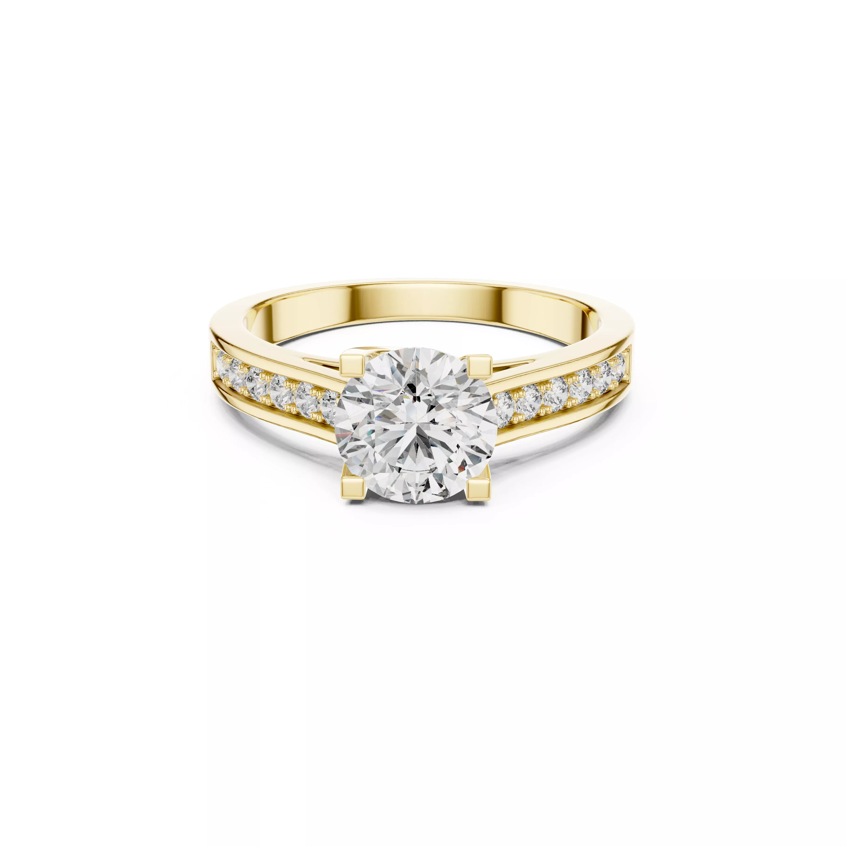 Delicate Custom Jewelry Diamond Ring Gold Band STL 3DM 0035 3D print model
