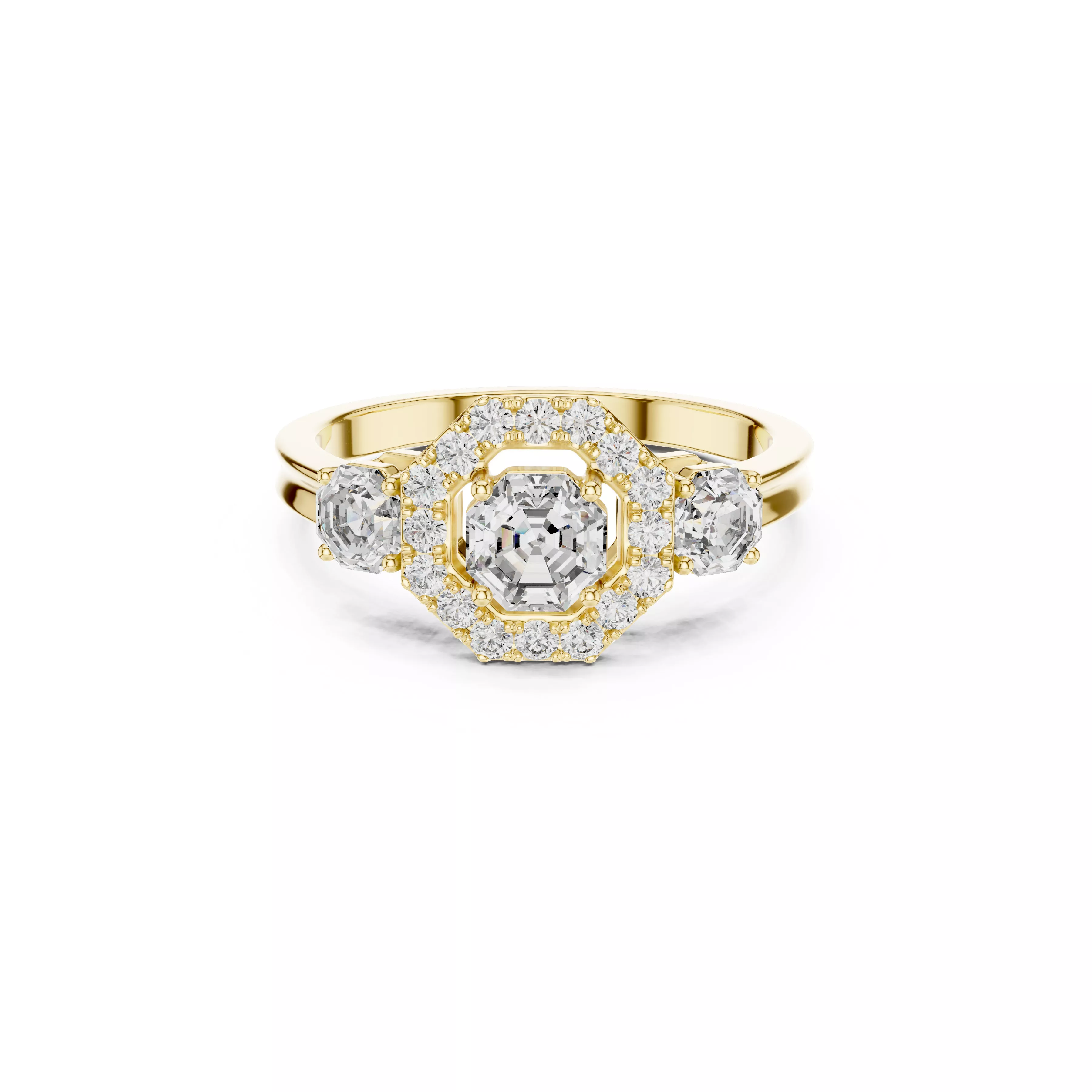 Delicate Custom Jewelry Diamond Ring Gold Band STL 3DM 0032 3D print model