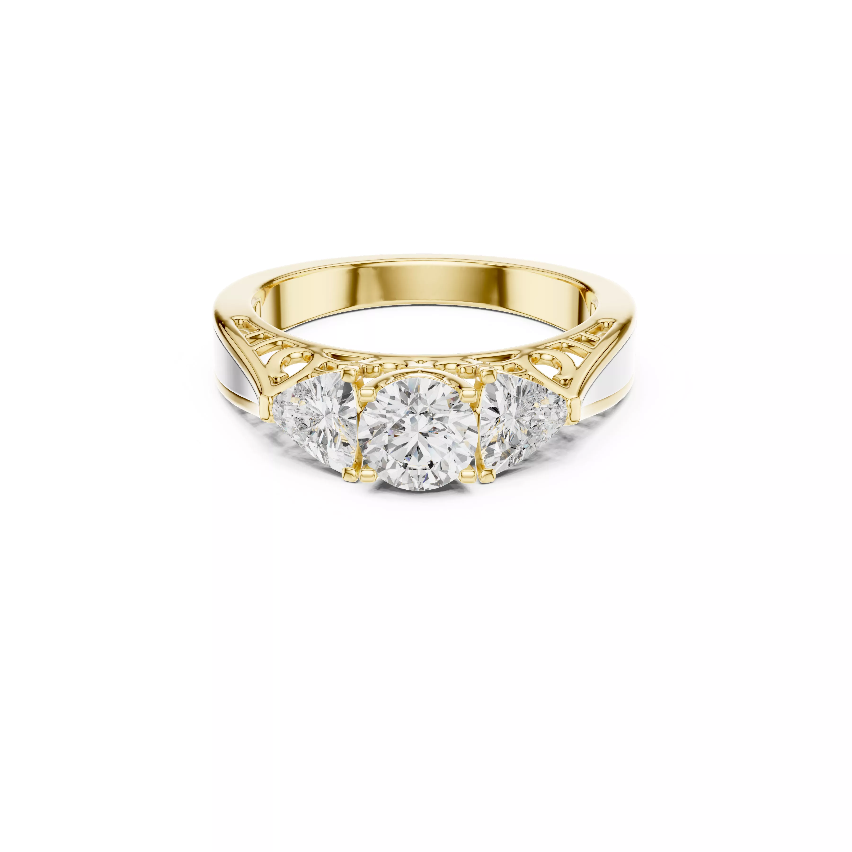 Delicate Custom Jewelry Diamond Ring Gold Band STL 3DM 0029 3D print model