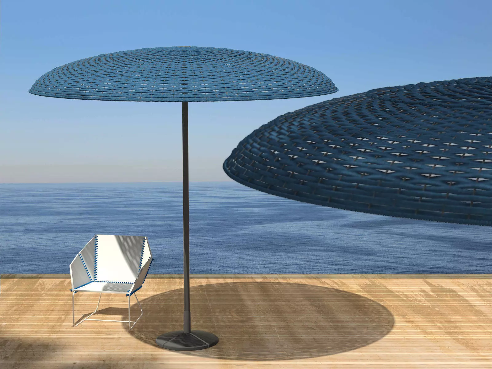 Mogambo umbrella on table 3D model_2