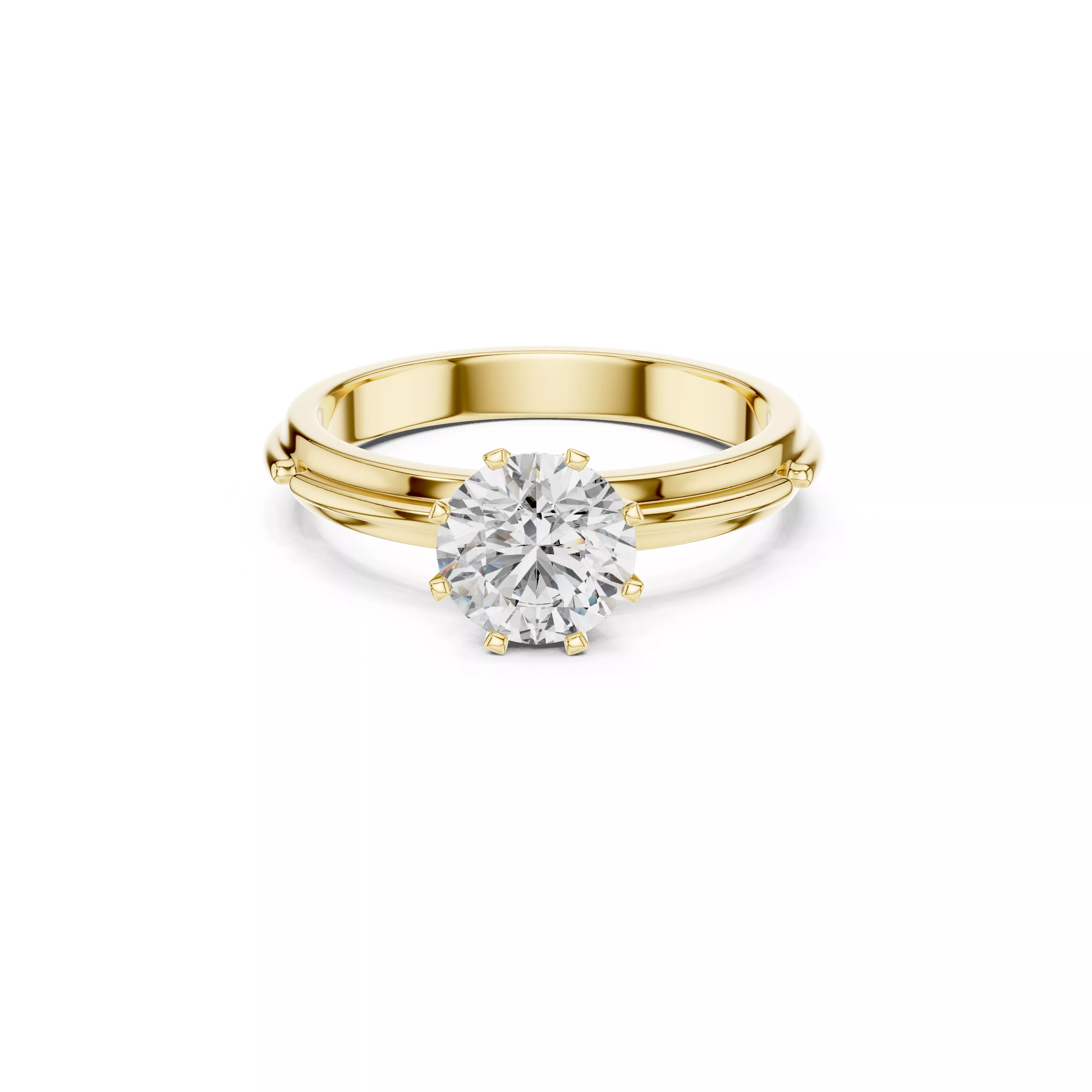 Delicate Custom Jewelry Diamond Ring Gold Band STL 3DM 0006 3D print model