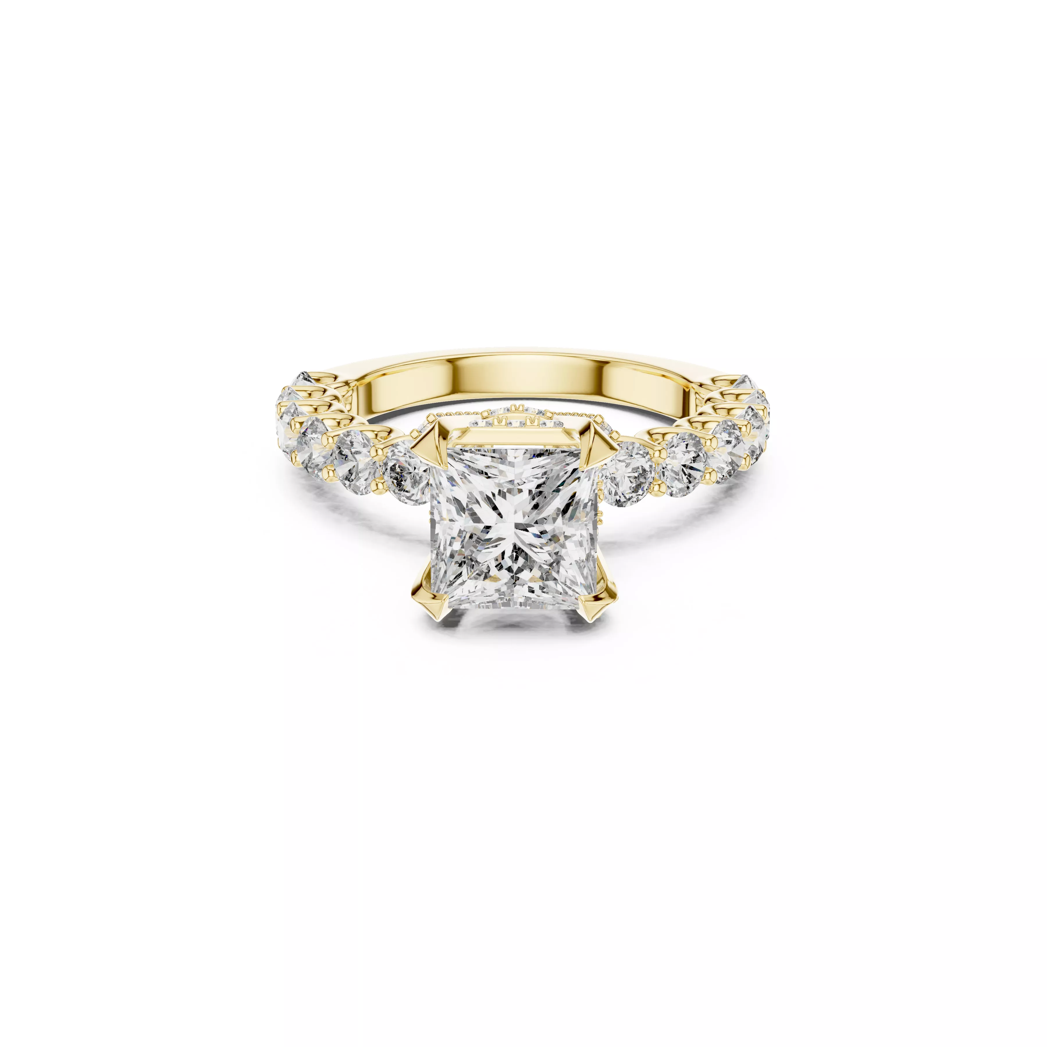 Delicate Custom Jewelry Diamond Ring Gold Band STL 3DM 0057 3D print model
