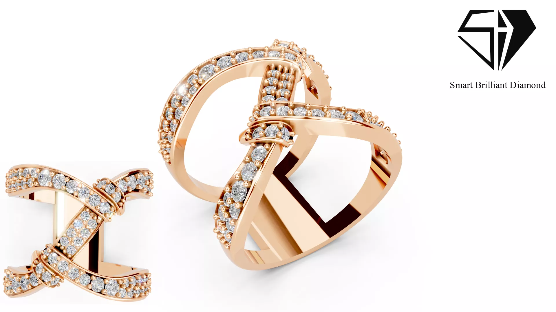 Elegant woman Knot Diamond Ring jr00451 3D print model