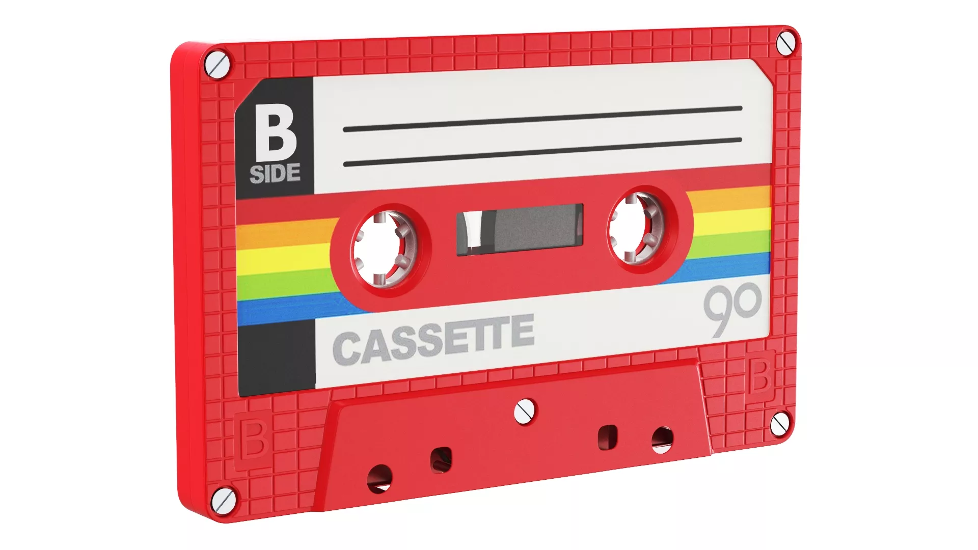 Red Cassette Tape 3D model